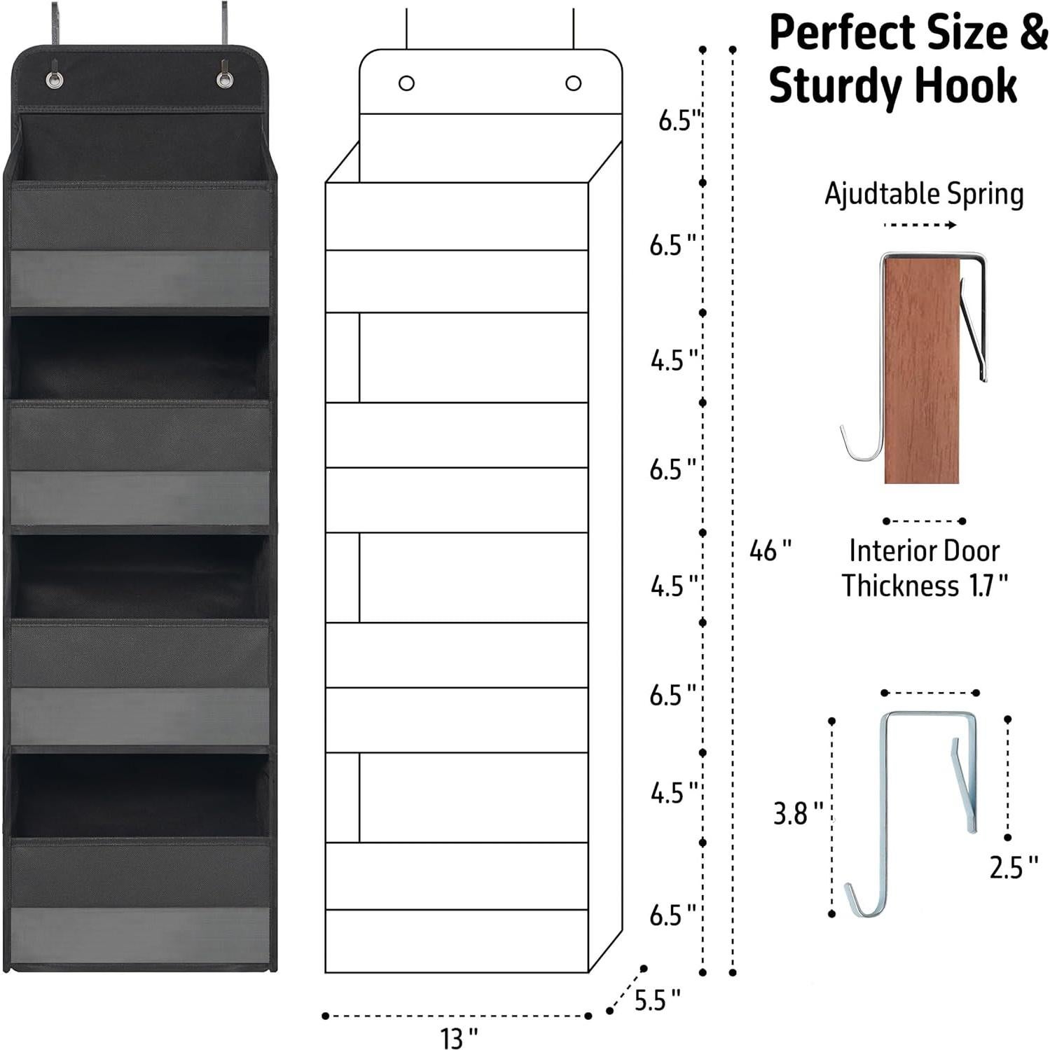 Organizador Colgante Giraffe Creation 4 Bolsillos Negro