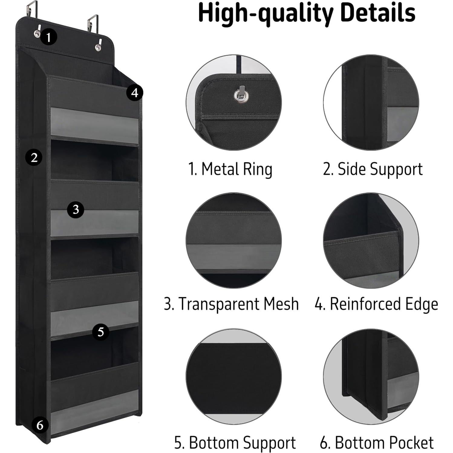 Organizador Colgante Giraffe Creation 4 Bolsillos Negro