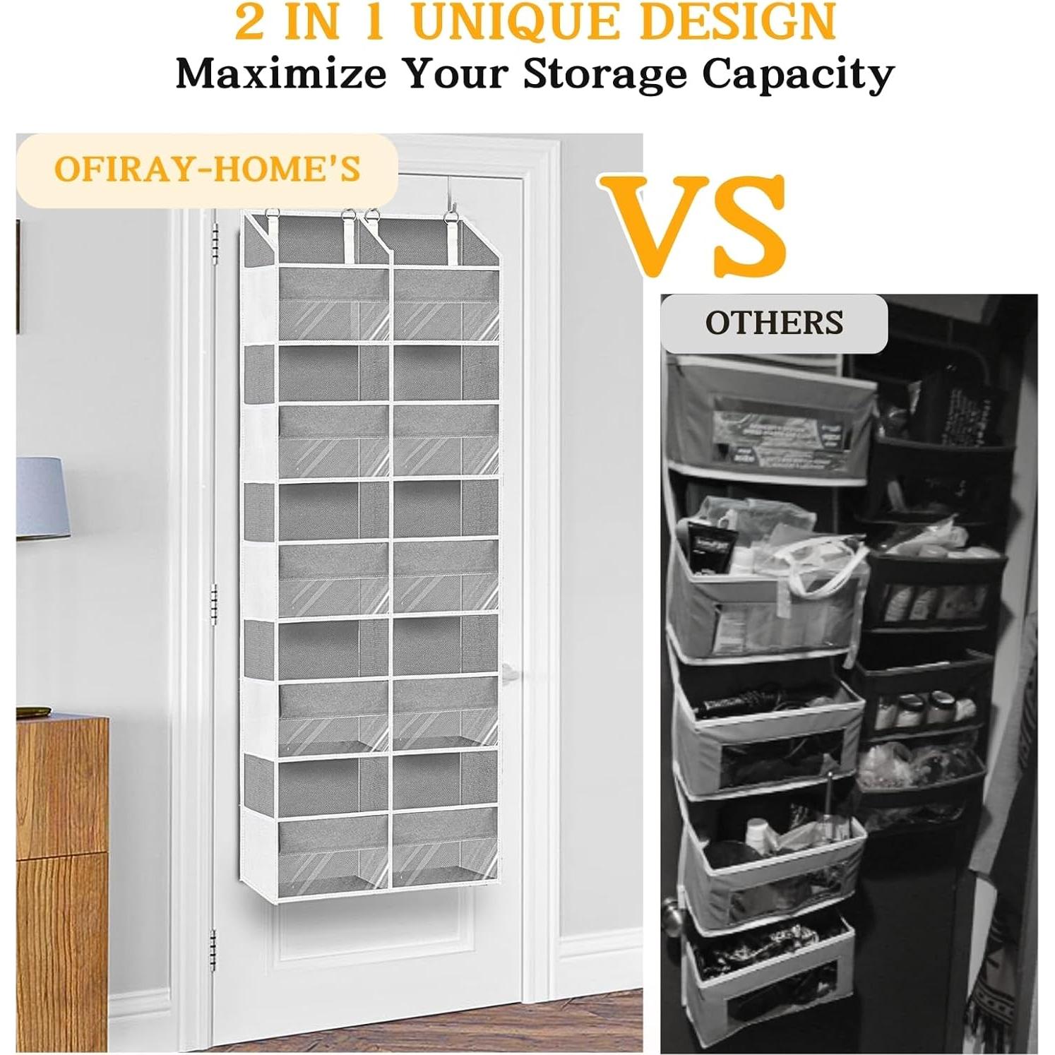 Organizador Sobre la Puerta Ofiray-home 5 Niveles 36.3 kg Gris Claro