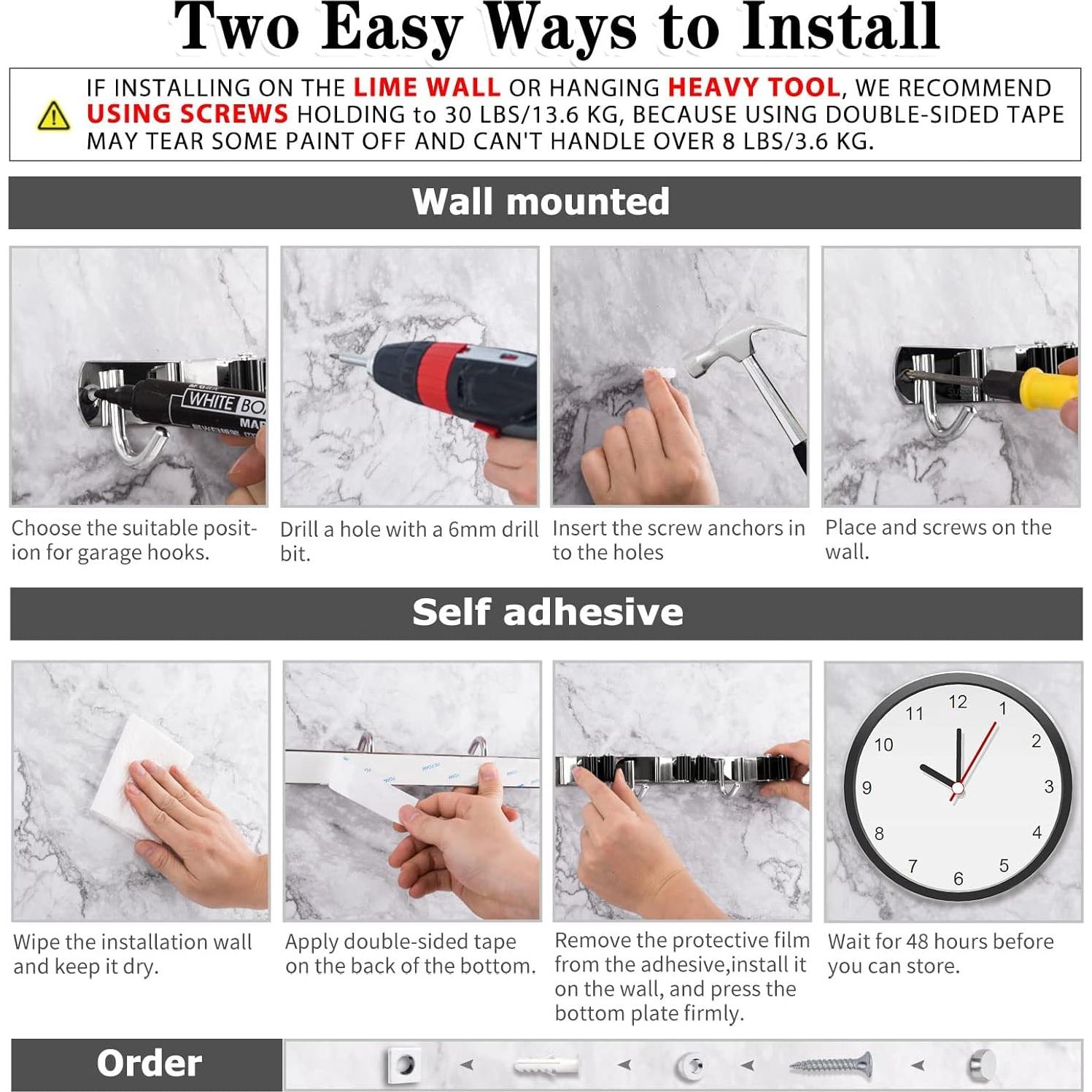 Soporte de Escoba y Mopa AceMining 5 Estantes 4 Ganchos