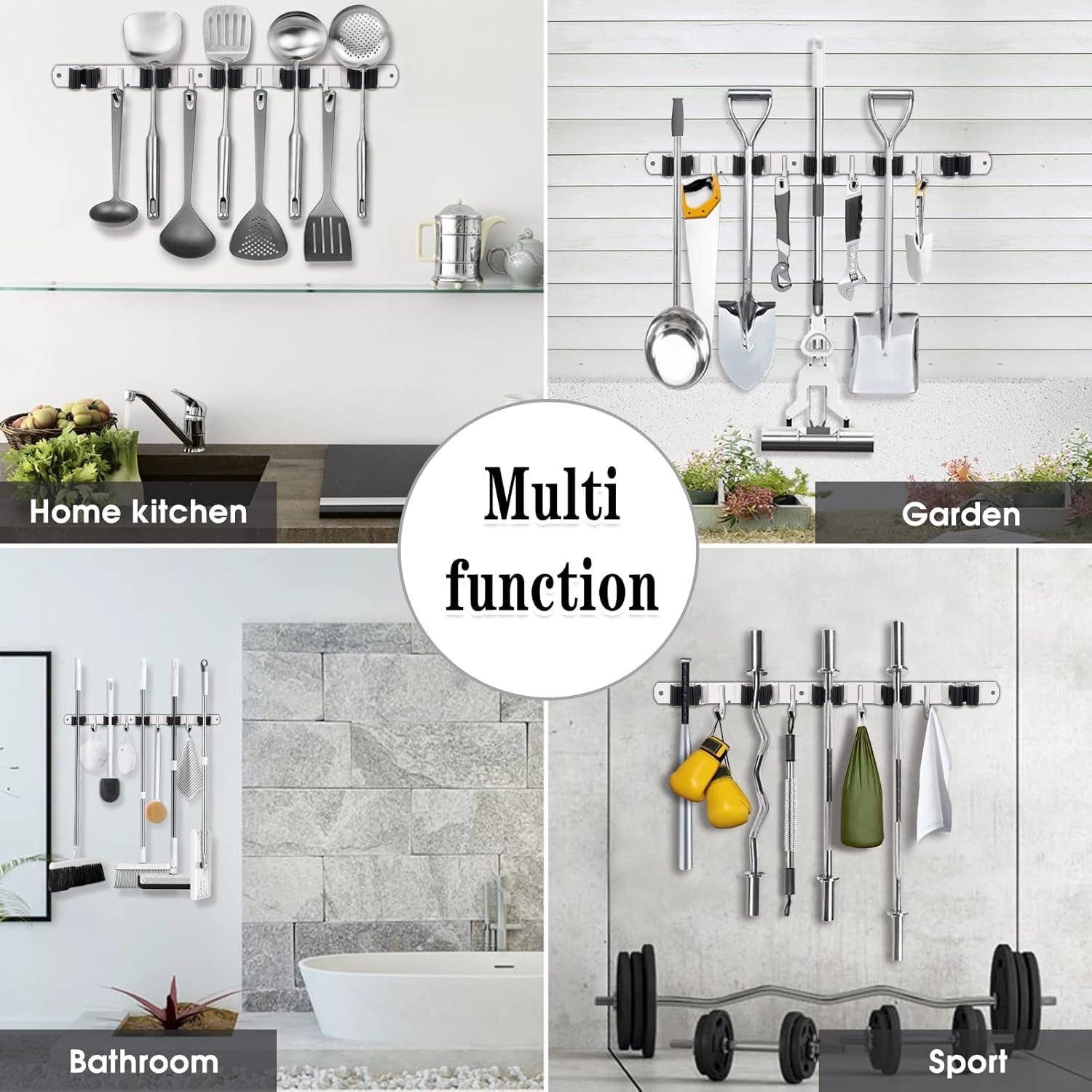 Soporte de Escoba y Mopa AceMining 5 Estantes 4 Ganchos