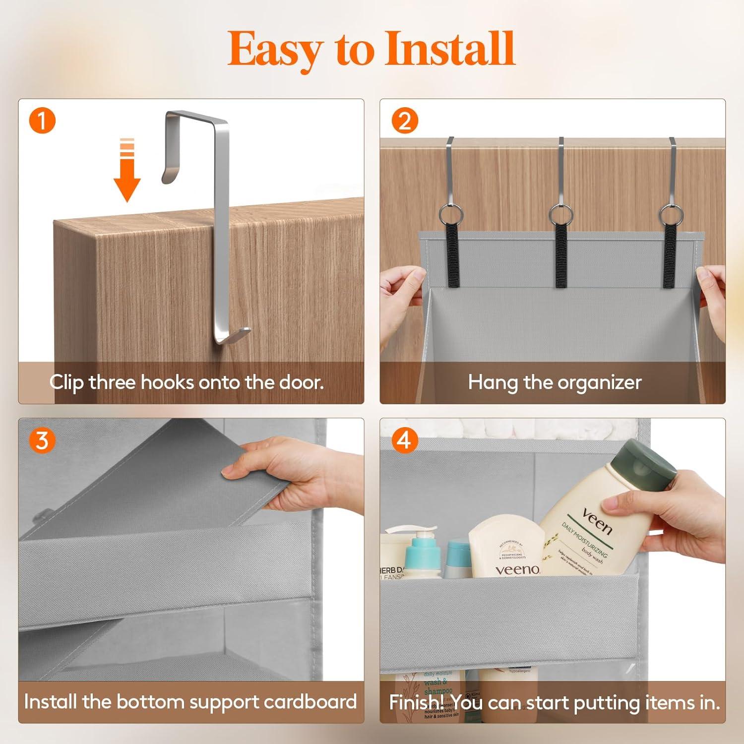 Organizador Colgante sobre la Puerta Lifewit 5 Estantes Gris Claro