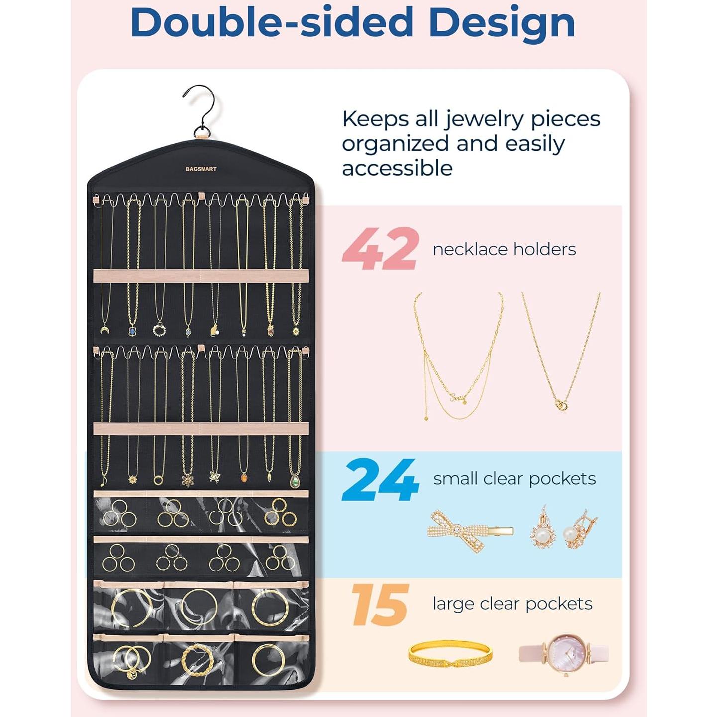 Organizador de Joyería Colgante BAGSMART Grande Negro
