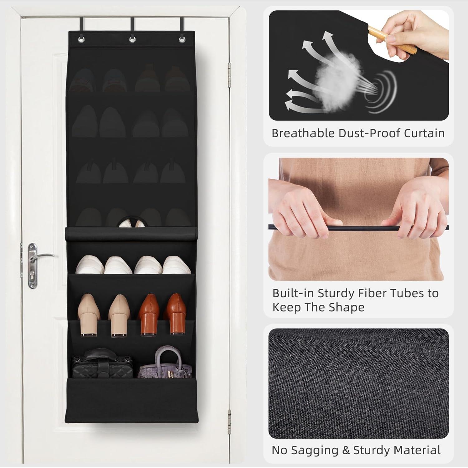 Organizador de Zapatos Colgante Storage Maniac 7 Estantes Negro