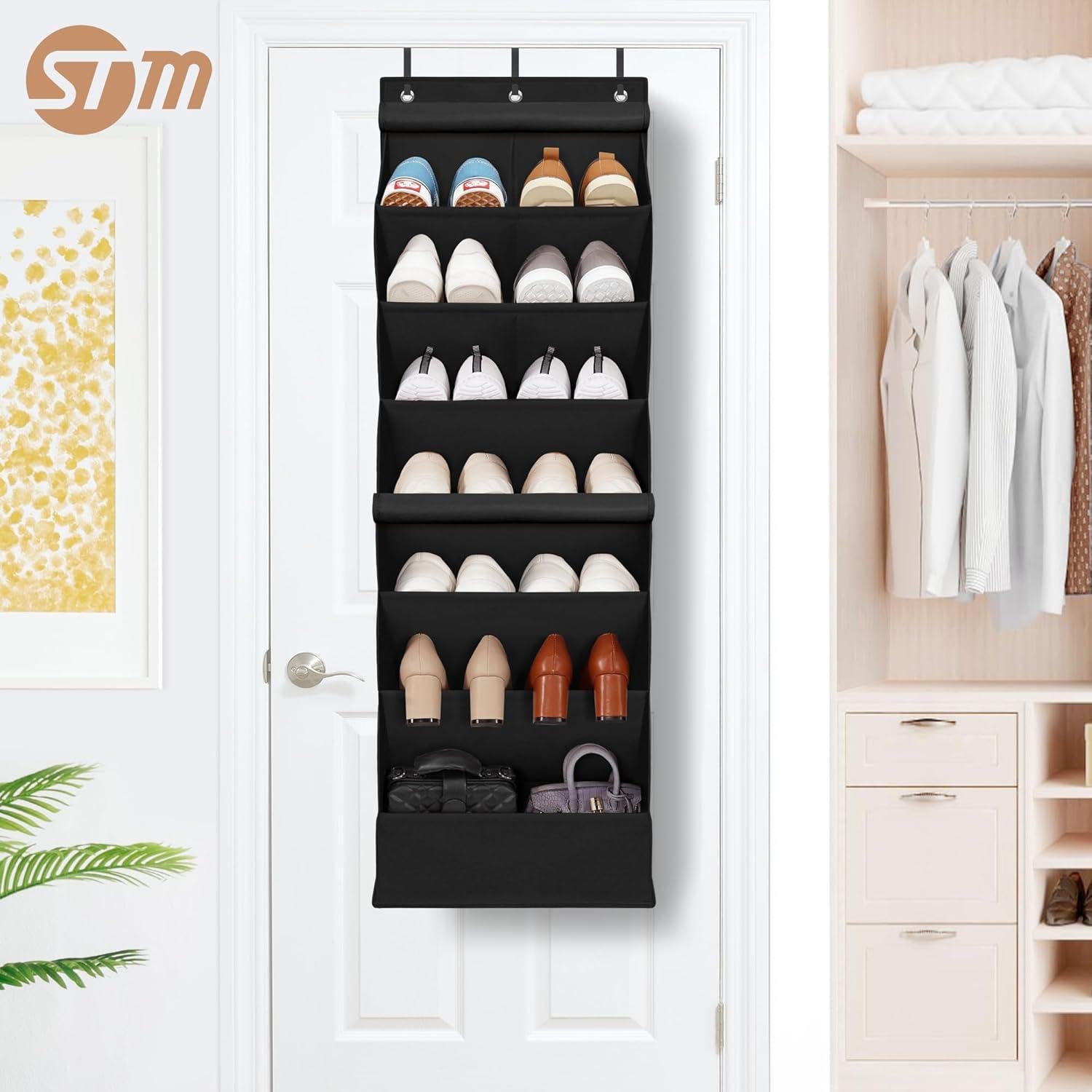 Organizador de Zapatos Colgante Storage Maniac 7 Estantes Negro