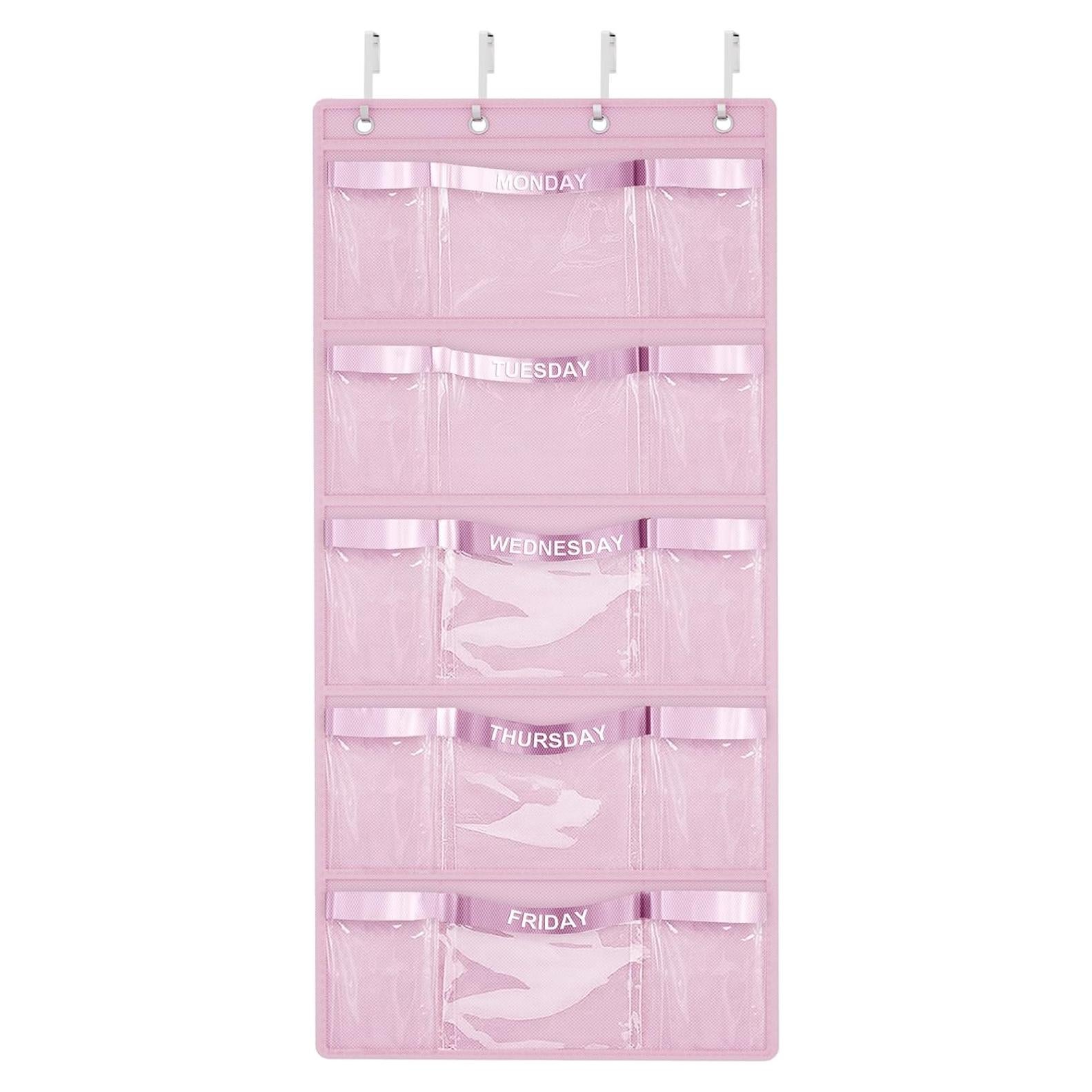 Organizador de Ropa Colgante Semanal VERONLY Rosa 145 cm
