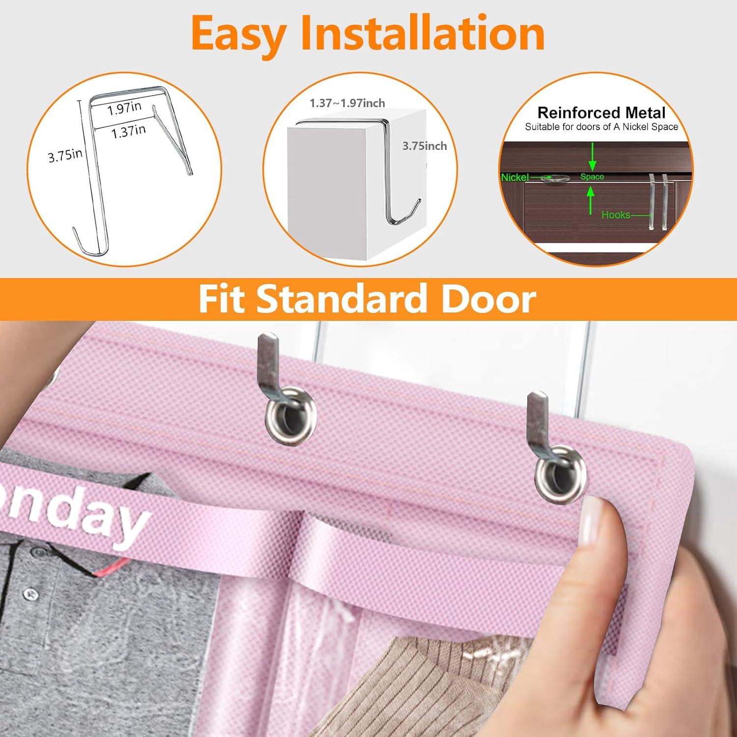 Organizador de Ropa Colgante Semanal VERONLY Rosa 145 cm