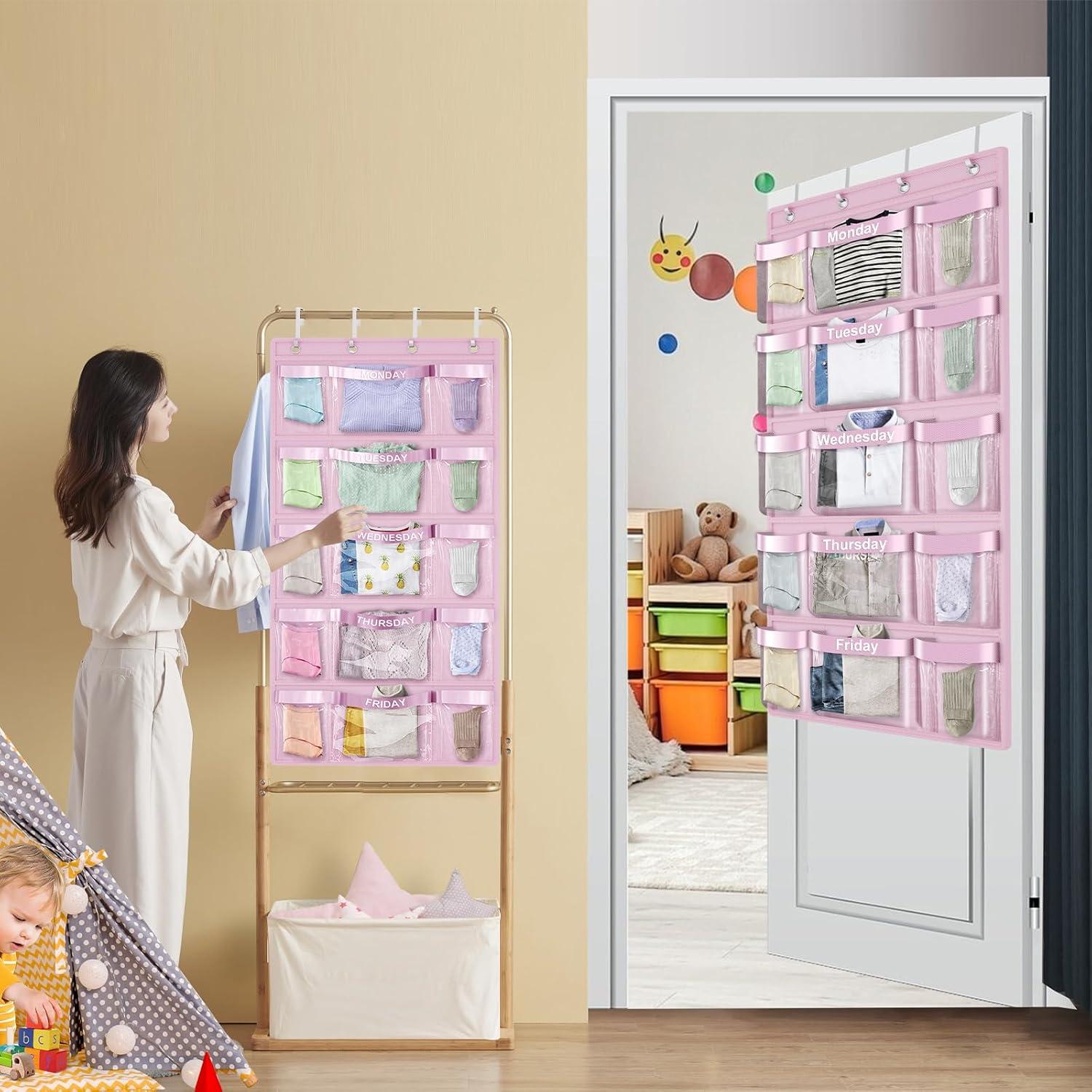 Organizador de Ropa Colgante Semanal VERONLY Rosa 145 cm