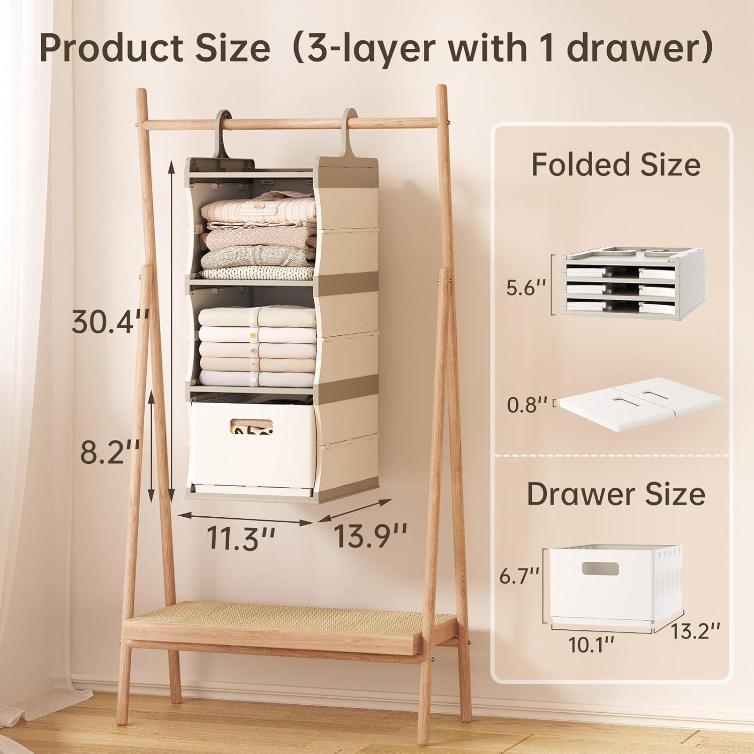 Estante Colgante HAIXIN de Plástico 3 Niveles con Cajón