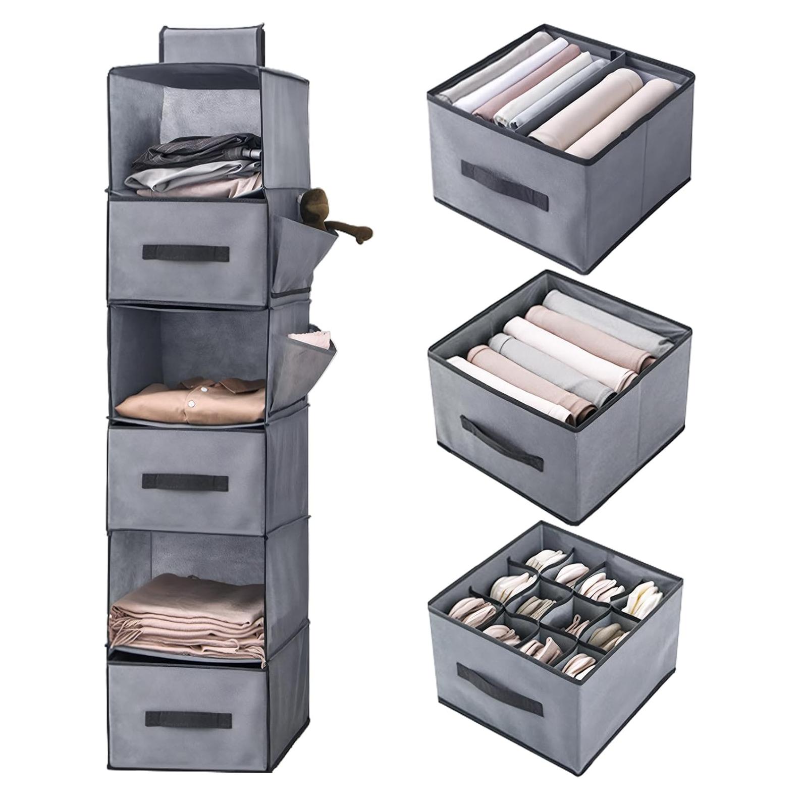 Organizador Colgante HOSTK de 6 Estantes y 3 Cajones Extraíbles