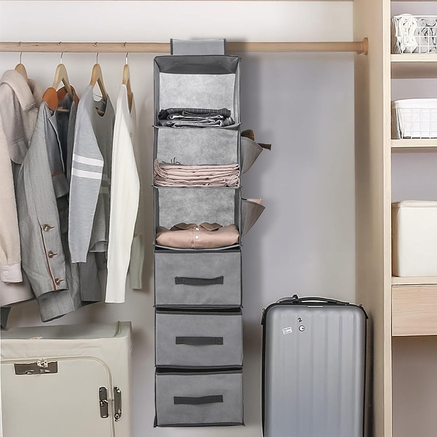 Organizador Colgante HOSTK de 6 Estantes y 3 Cajones Extraíbles