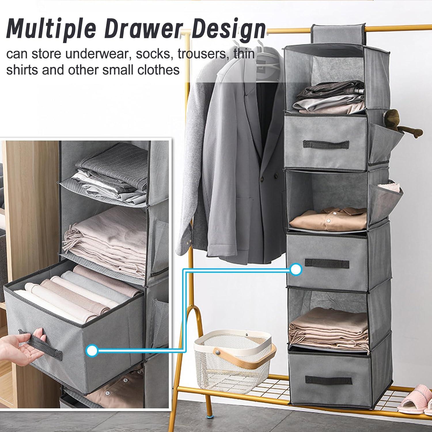 Organizador Colgante HOSTK de 6 Estantes y 3 Cajones Extraíbles