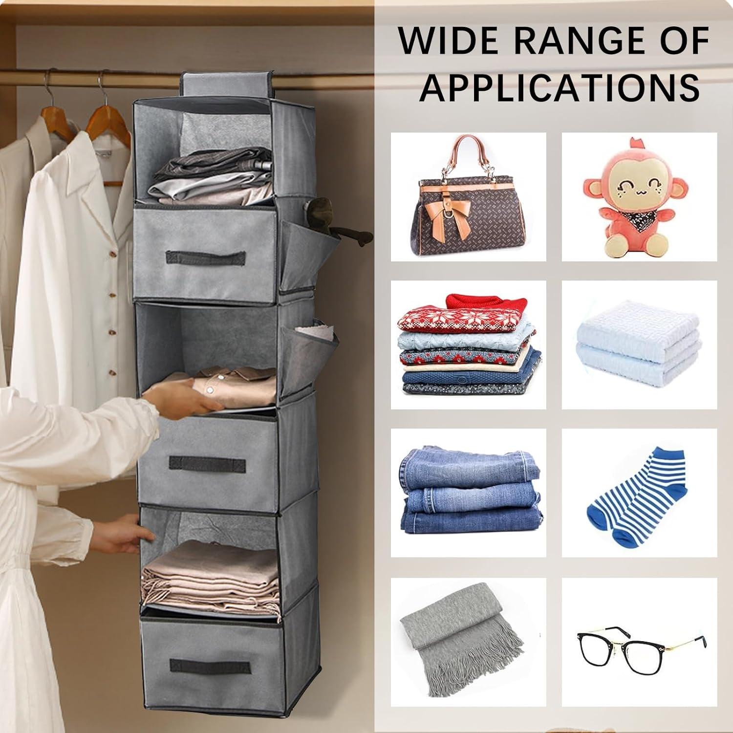 Organizador Colgante HOSTK de 6 Estantes y 3 Cajones Extraíbles