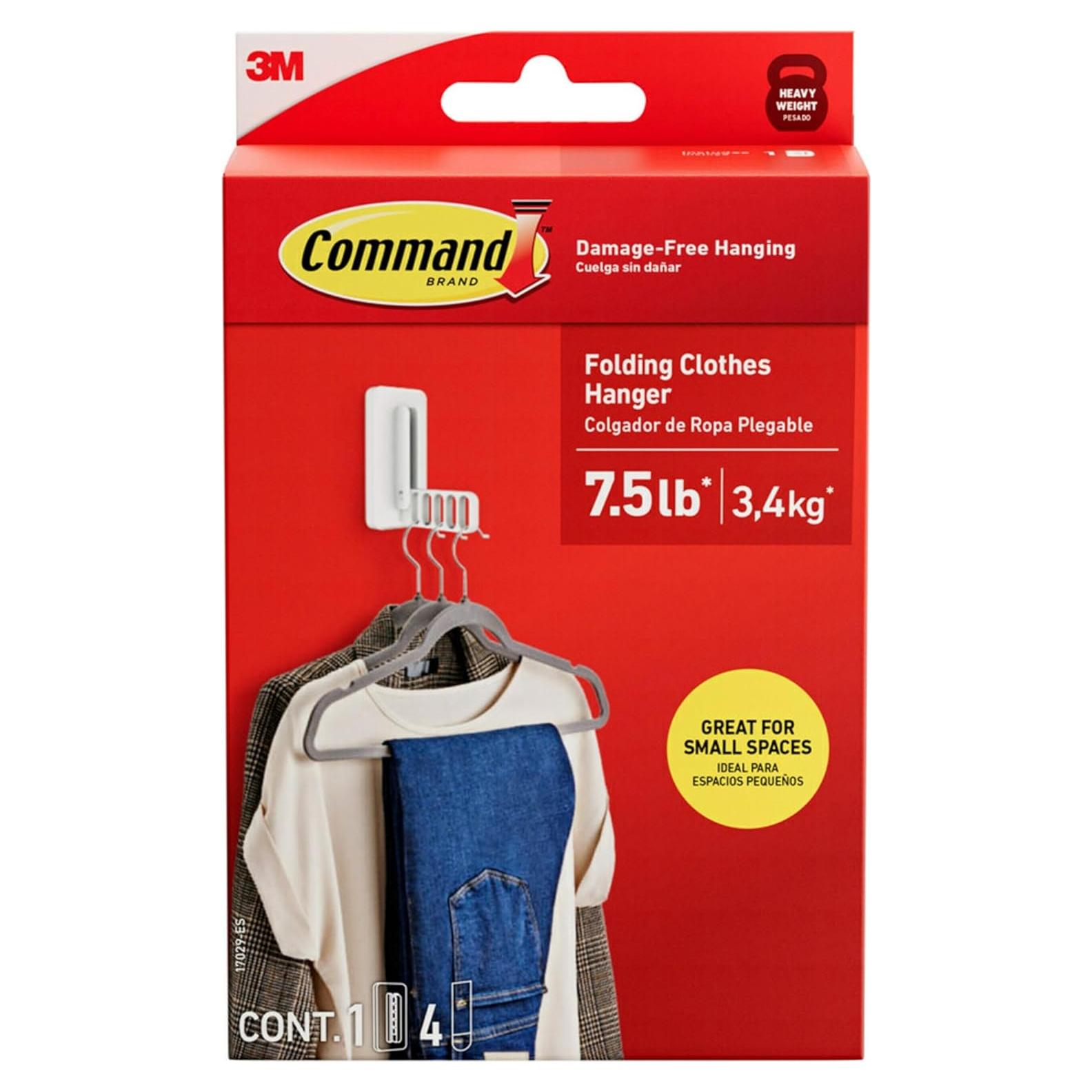 Perchero Plegable Command 3M - Soporta 5 Percheros 3.4 kg