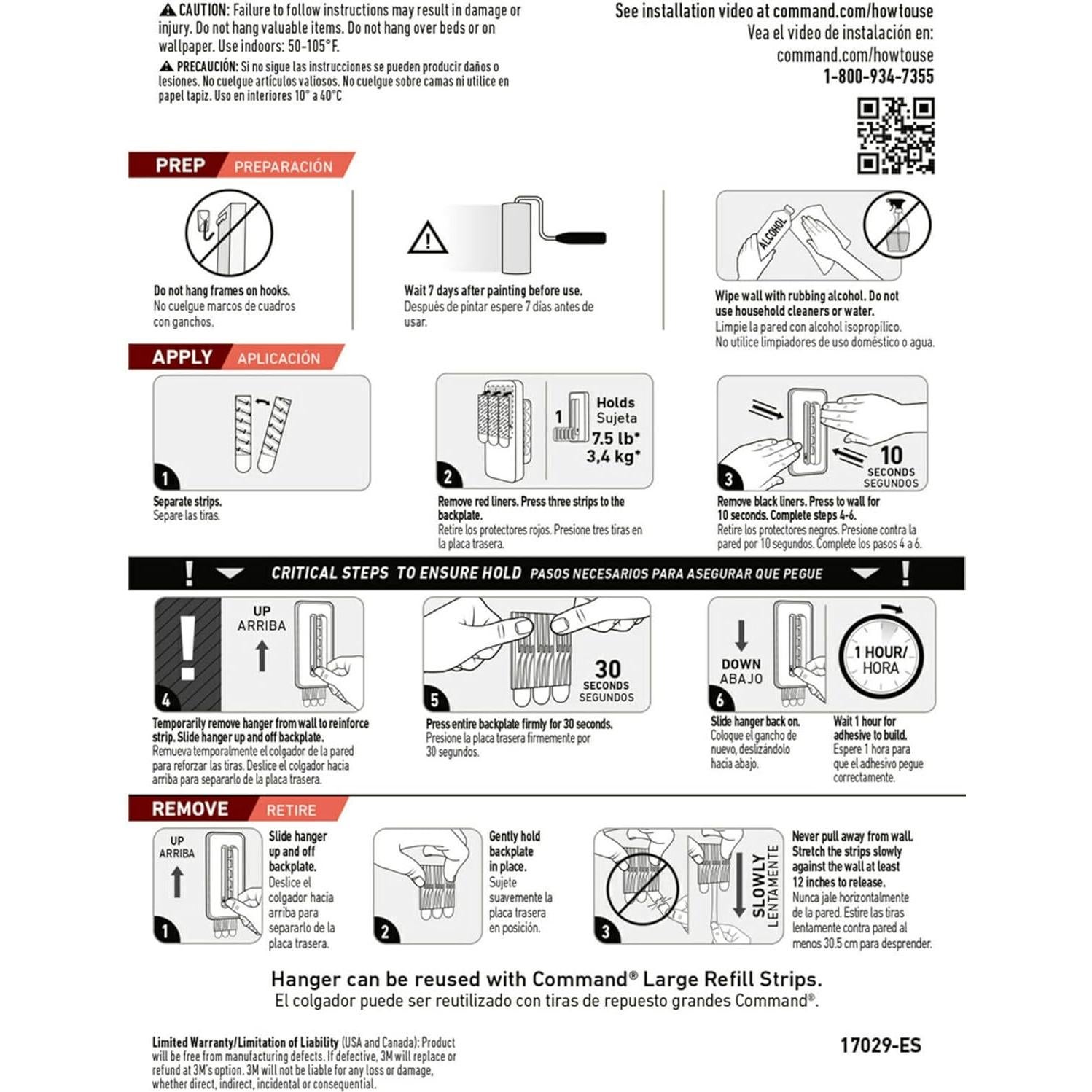 Perchero Plegable Command 3M - Soporta 5 Percheros 3.4 kg
