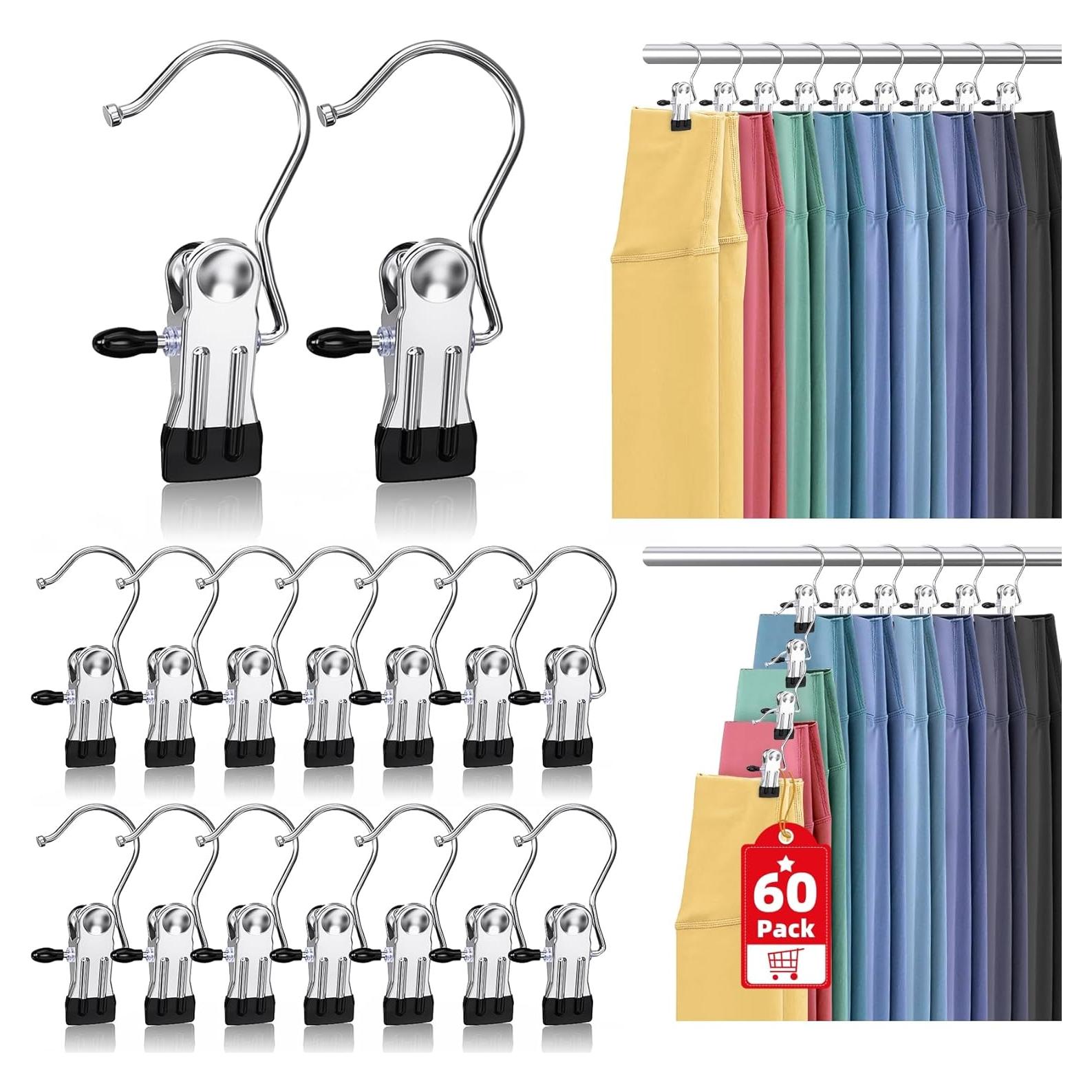 60 Clips para Colgar Botas Besslly - Organizador de Closet Plata