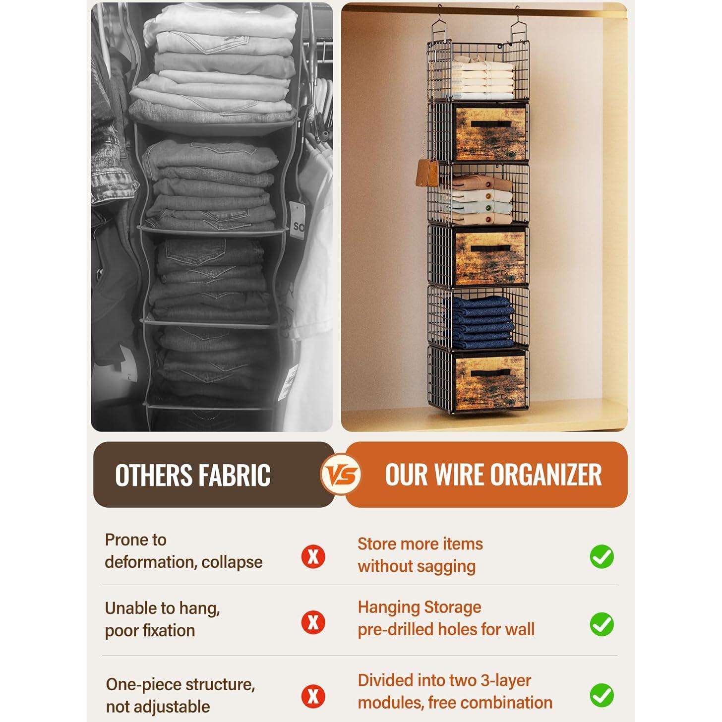 Organizador Colgante Orapoke Negro 6 Niveles con Cajones