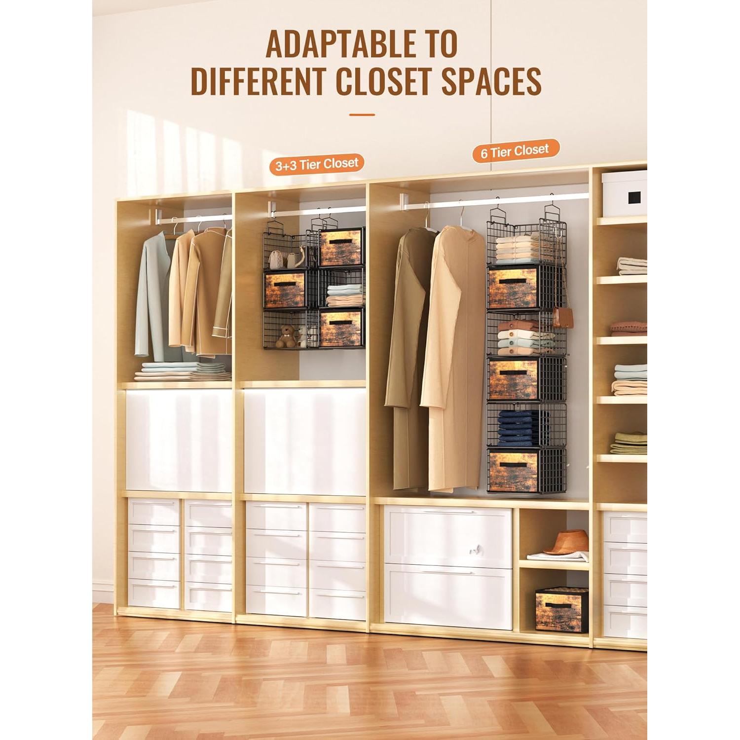 Organizador Colgante Orapoke Negro 6 Niveles con Cajones