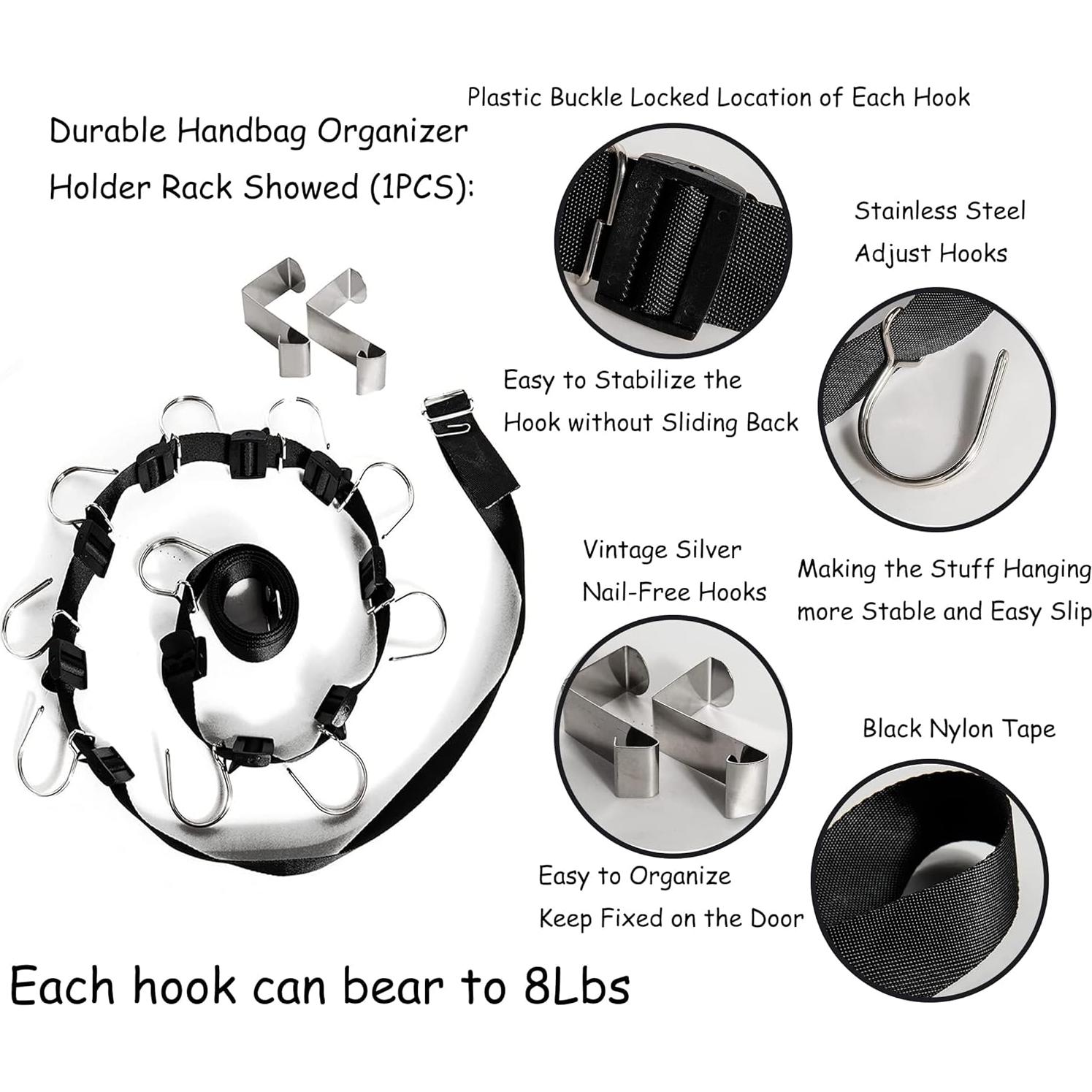 Organizador de Bolsos IZUS - Soporte Colgante 20 Ganchos Negro