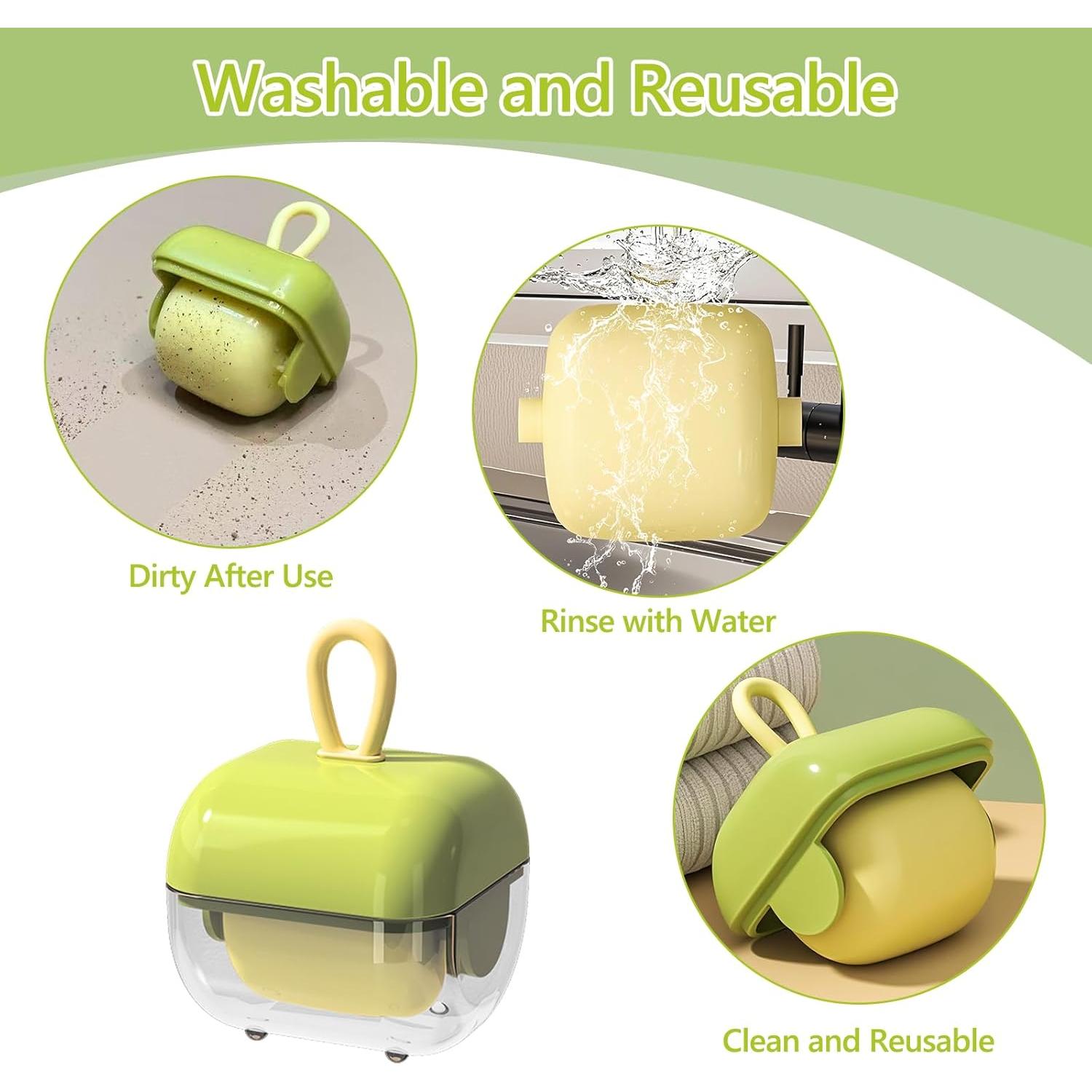 Rodillo de Pelusa Reutilizable DAECHAO Verde 2Pcs 4.39cm