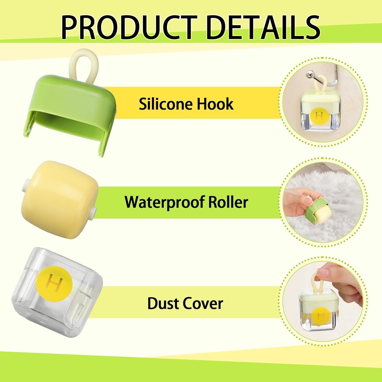 Rodillos de Pelusa Reutilizables Zhehao - 4 Pcs Mini Lavables