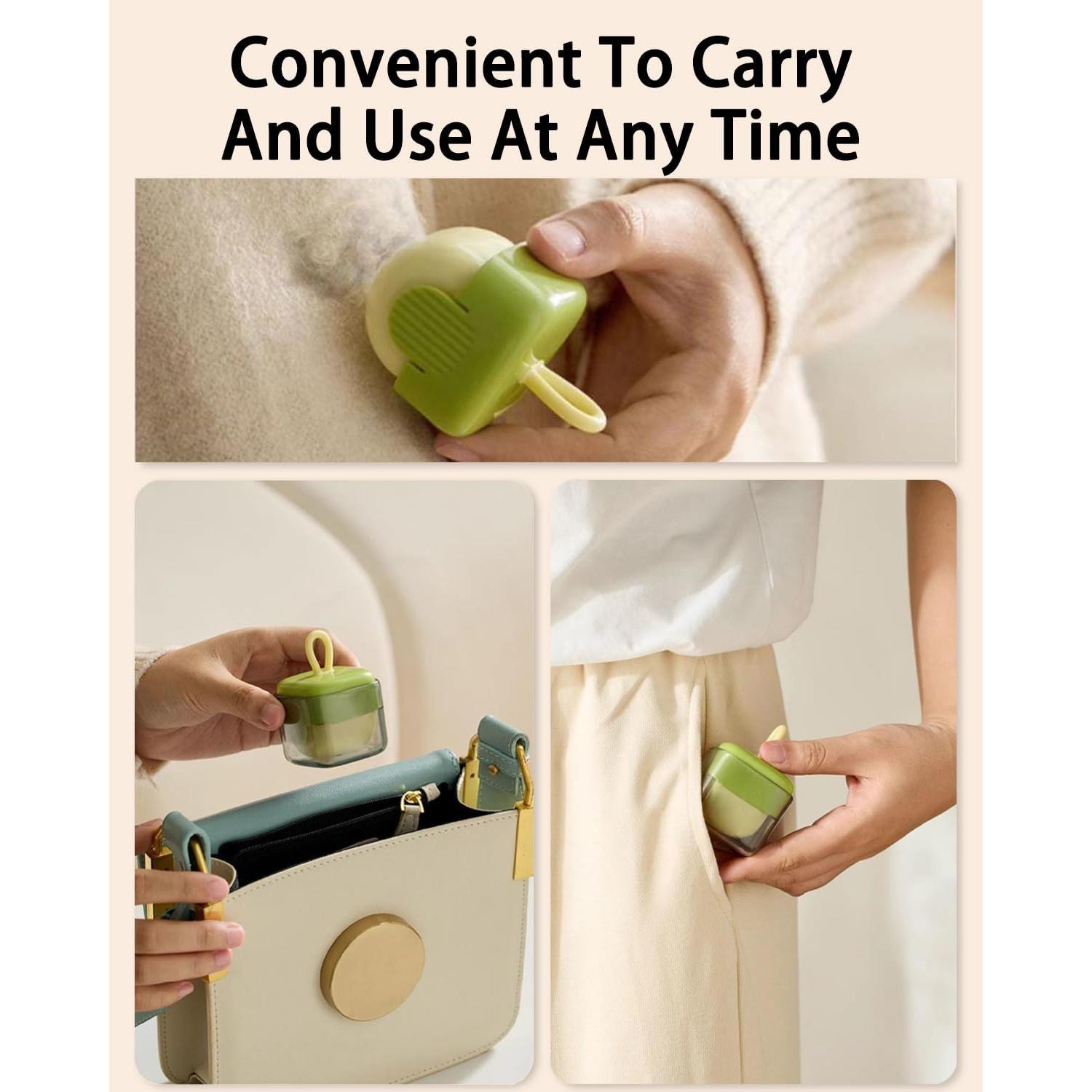 Rodillo Quitapelusas Reutilizable BHKDCMDL Verde y Beige