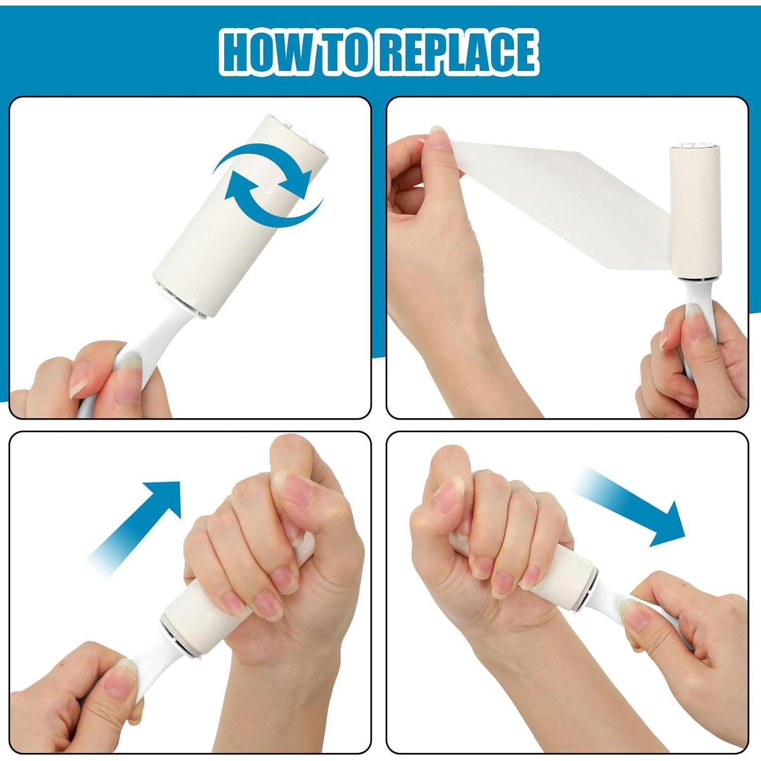 Rodillo para Pelusa Hushee 50 Piezas 3000 Hojas Blanco