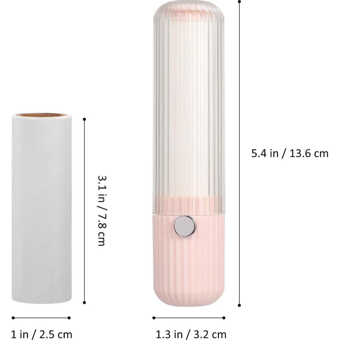 Rodillo Quitapelusas Portátil Minkissy Rosa 13.6cm Adhesivo Fuerte