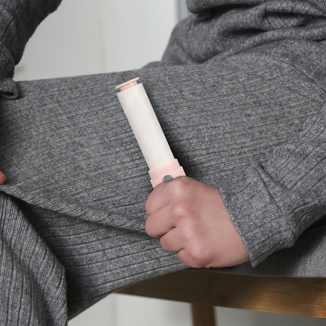 Rodillo Quitapelusas Portátil Minkissy Rosa 13.6cm Adhesivo Fuerte