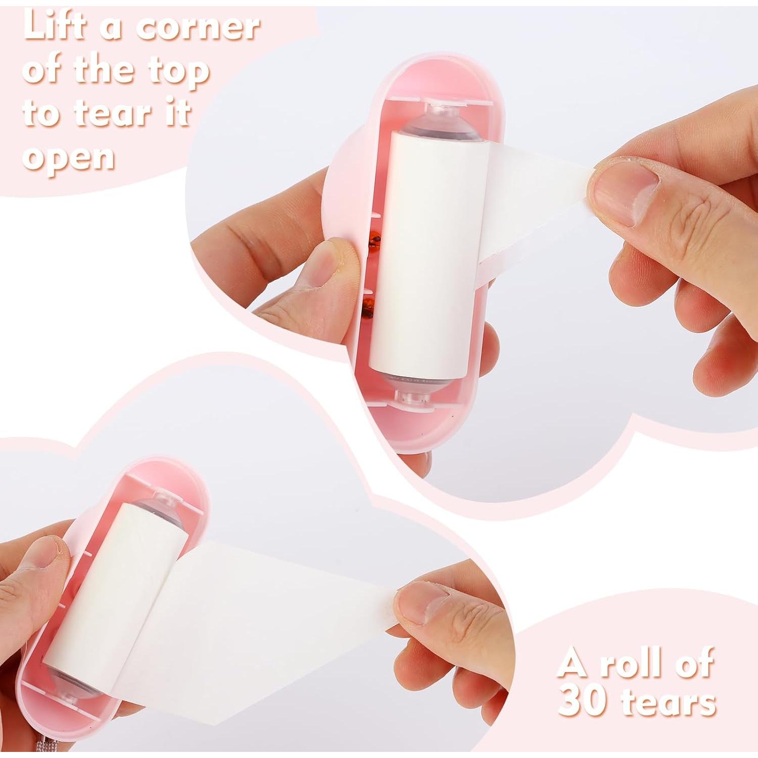 Rodillo Quitapelusas Nube Genérico 150 Hojas Rosa Portátil