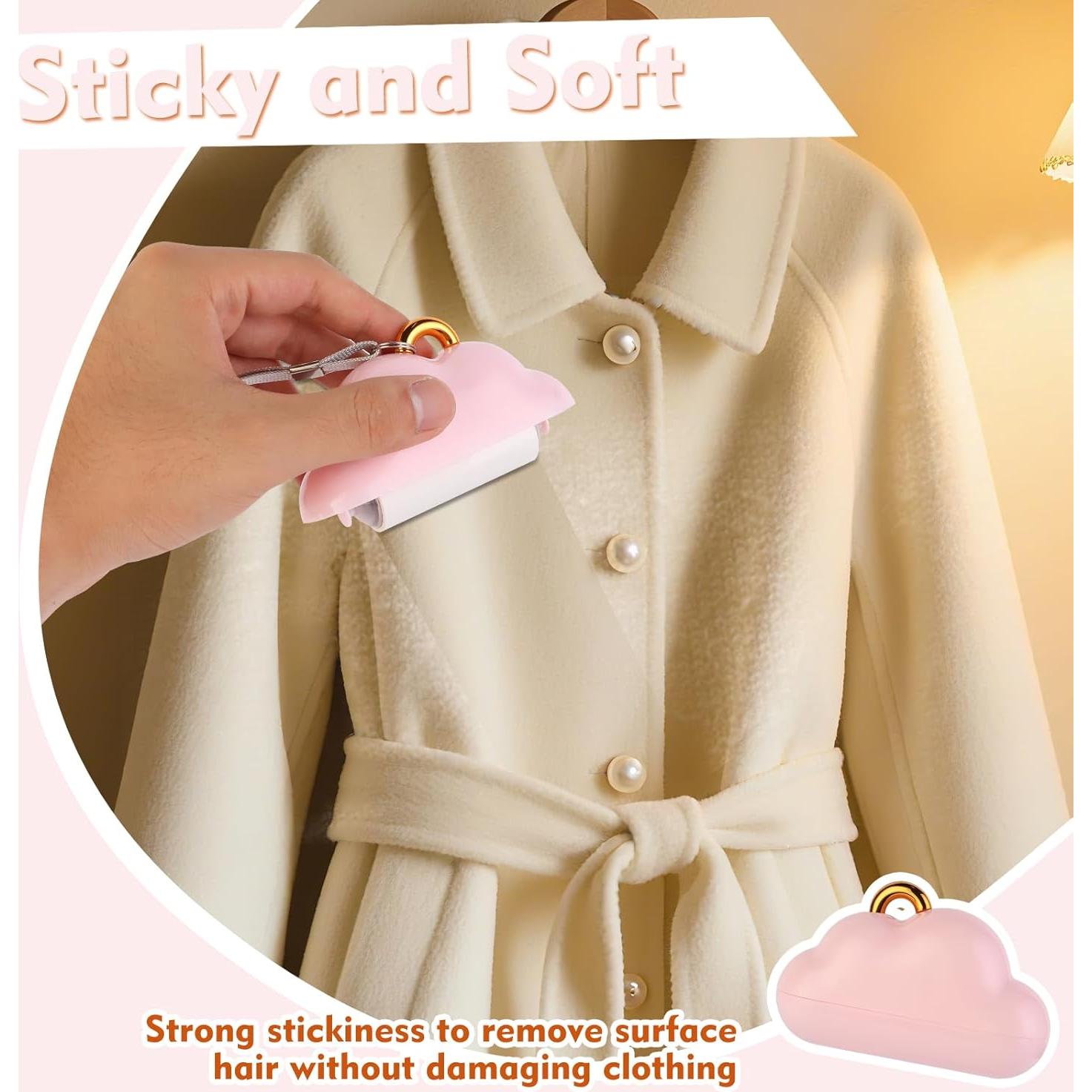 Rodillo Quitapelusas Nube Genérico 150 Hojas Rosa Portátil