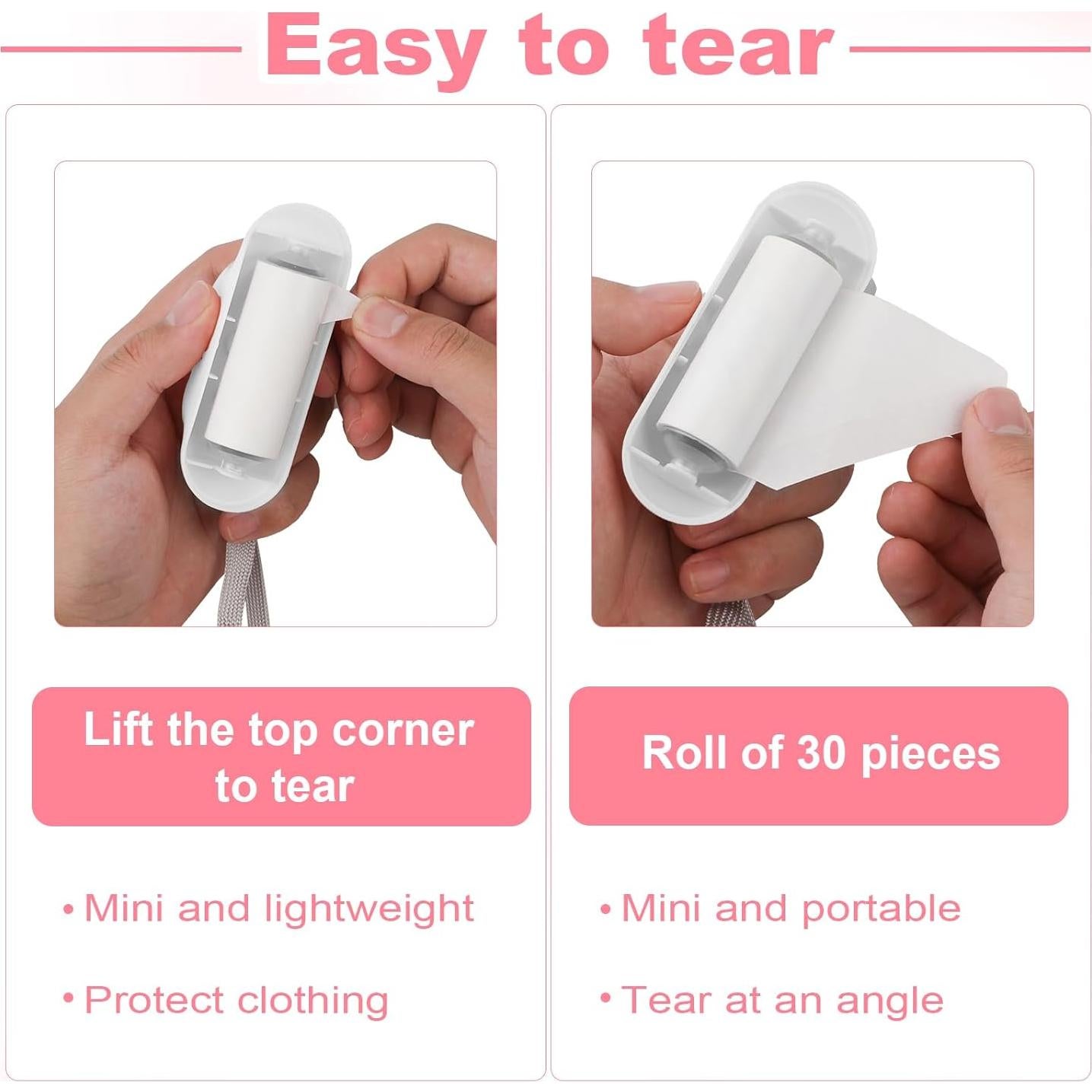 Rodillo Quitapelusas Mini BOXOB Portátil 150 Papeles Recargables