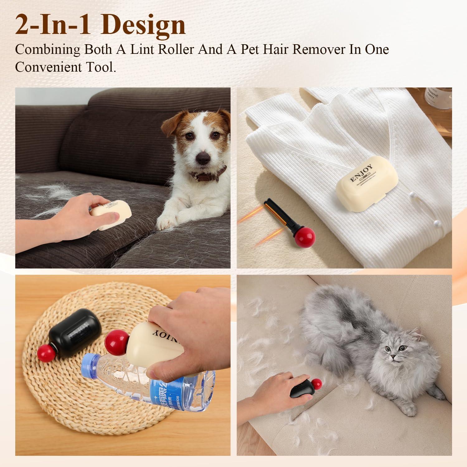 Rodillo de Pelusa Enjoy 2 en 1 Mini Reutilizable para Ropa y Mascotas