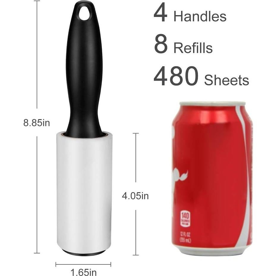 Rodillo Adhesivo Extra Pegajoso YicoGomo - 4 Mangos + 8 Recargas