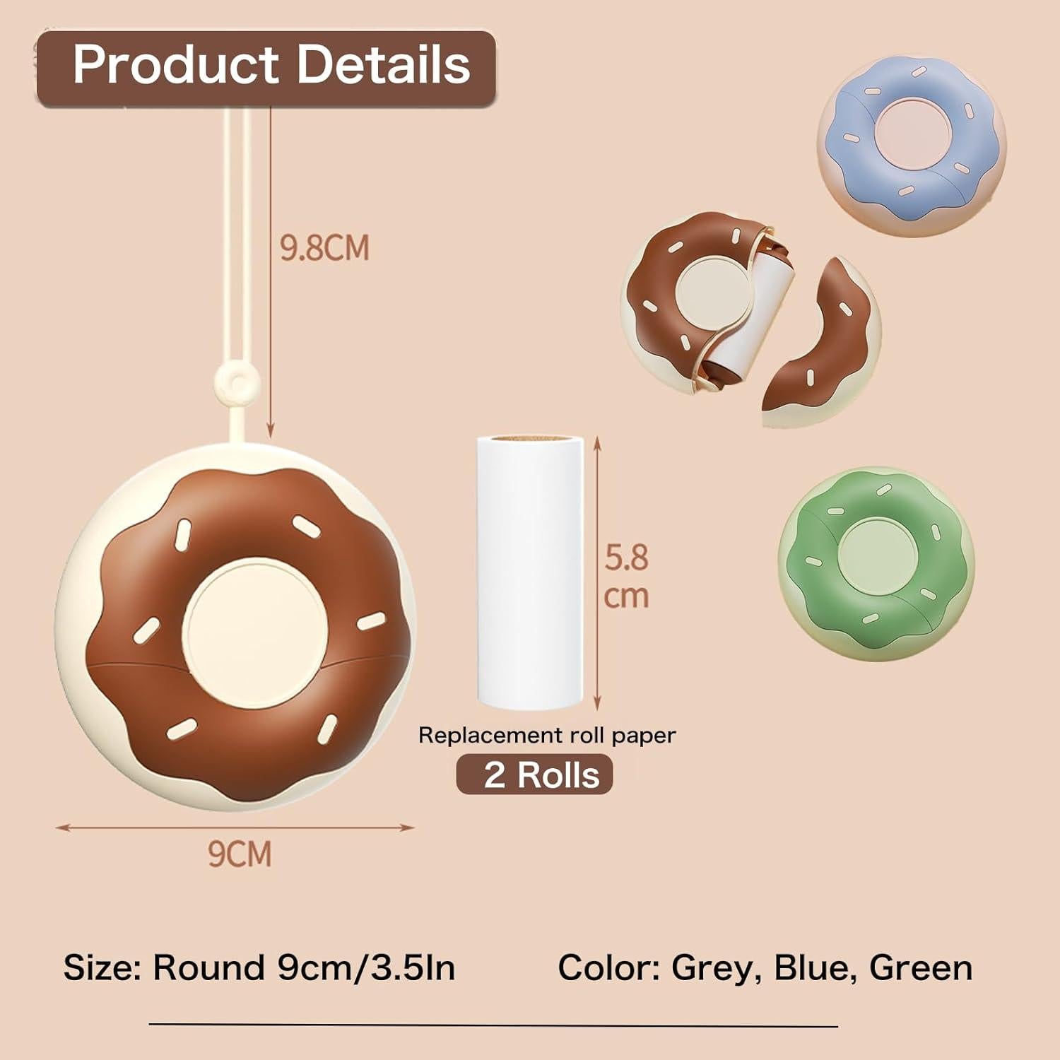 Rodillo Quitapelusas Portátil SHBLOMK Mini Reutilizable 90 Hojas