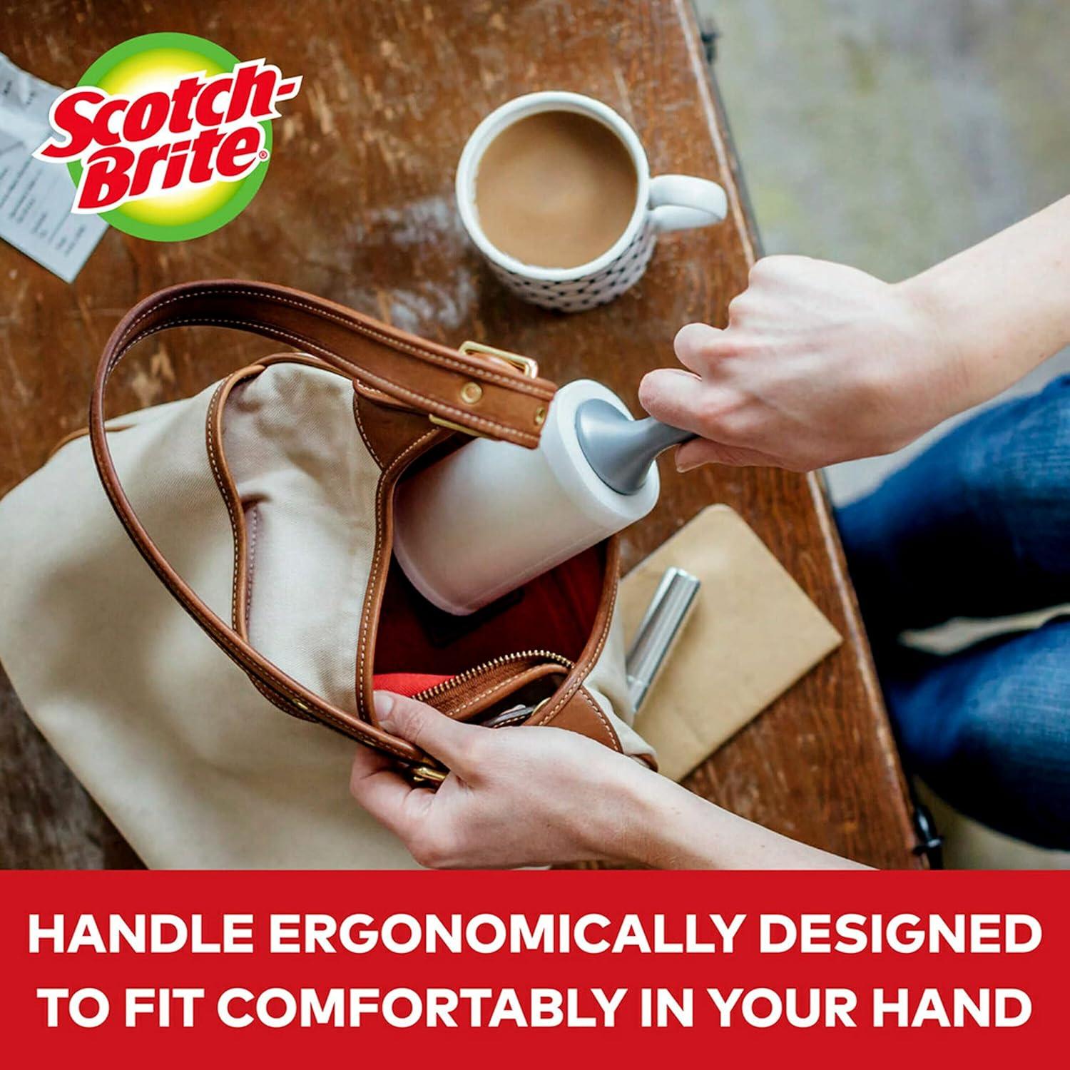 Rodillo Quitapelusas Scotch-Brite 60 Hojas Mango Ergonómico