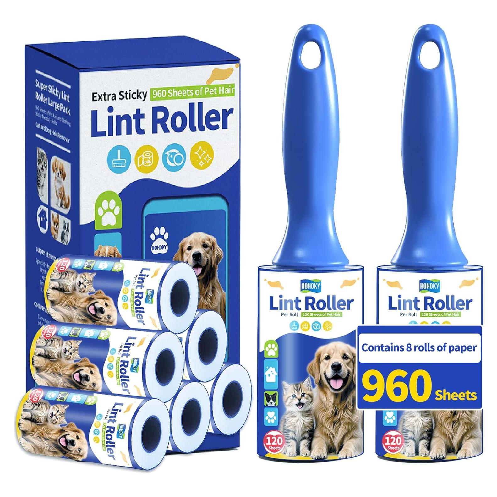 Rodillos para Pelusa Premium 960 Hojas 2 Mangos Alta Resistencia