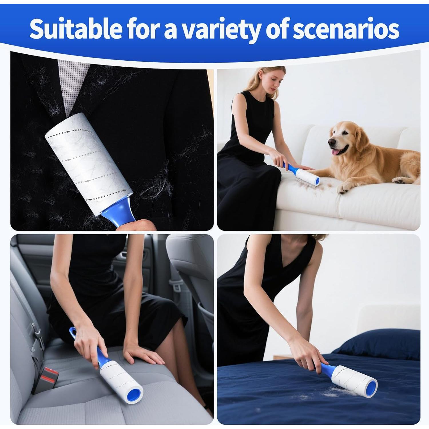 Rodillos para Pelusa Premium 960 Hojas 2 Mangos Alta Resistencia