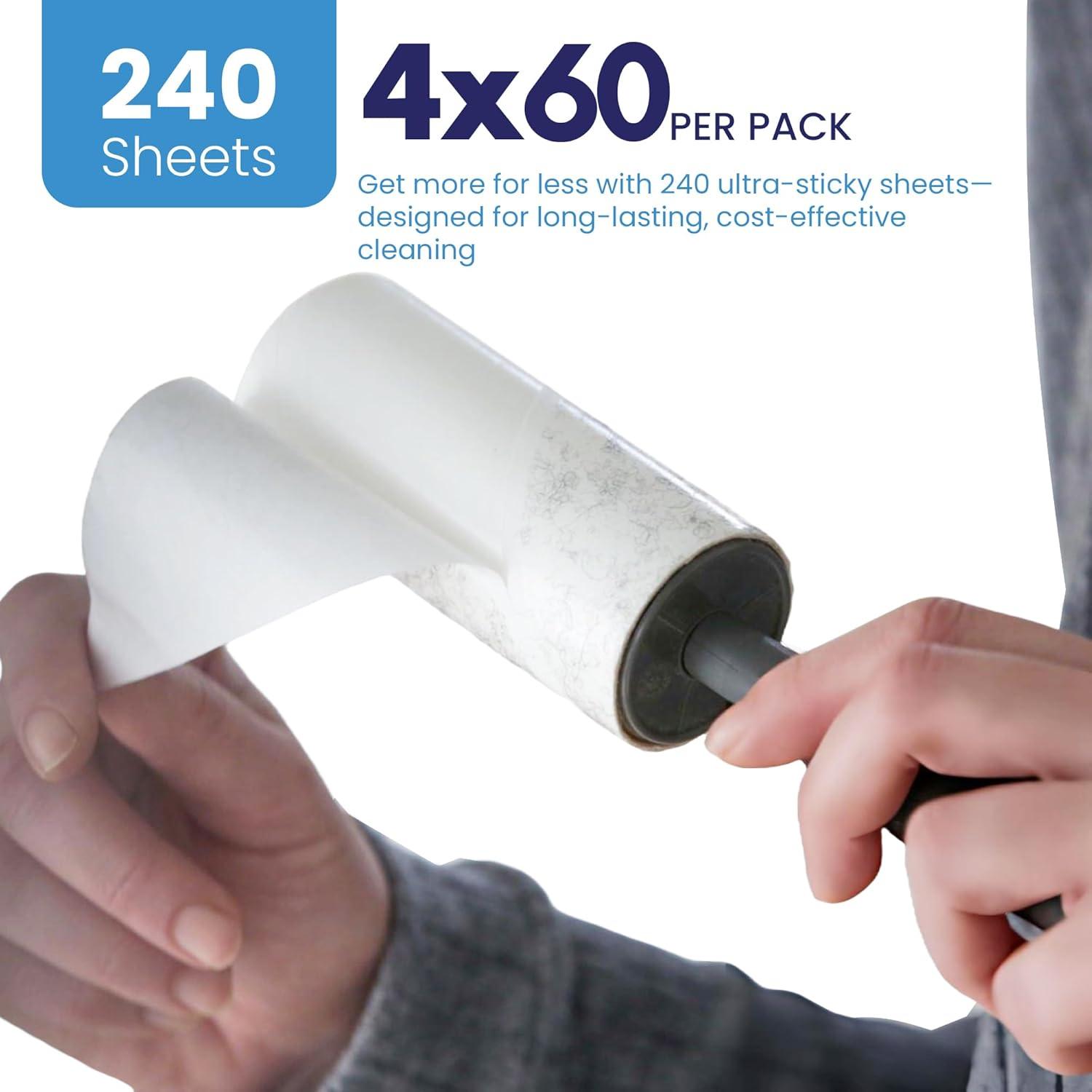 Rodillos Quitapelusas para Mascotas Caretta - 4 Rodillos 240 Hojas