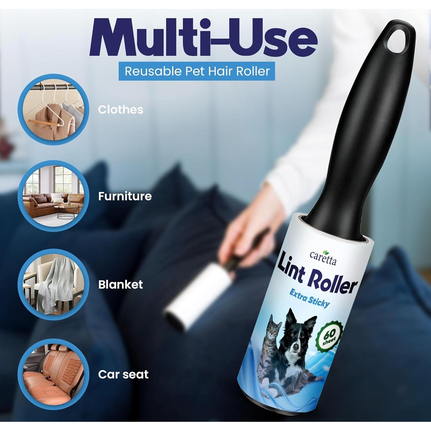 Rodillos Quitapelusas para Mascotas Caretta - 4 Rodillos 240 Hojas