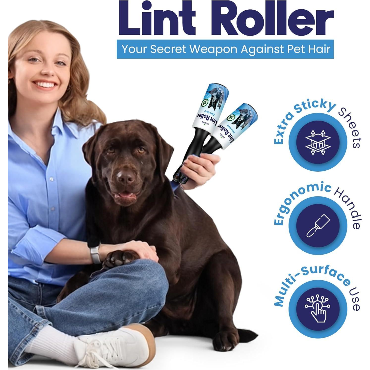 Rodillos Quitapelusas para Mascotas Caretta - 4 Rodillos 240 Hojas