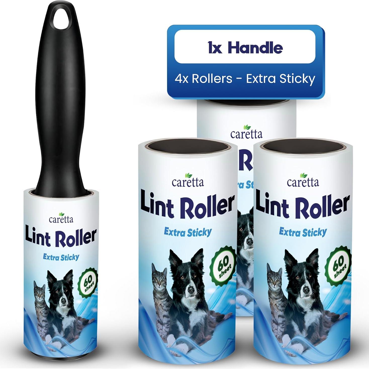 Rodillos Quitapelusas para Mascotas Caretta - 4 Rodillos 240 Hojas