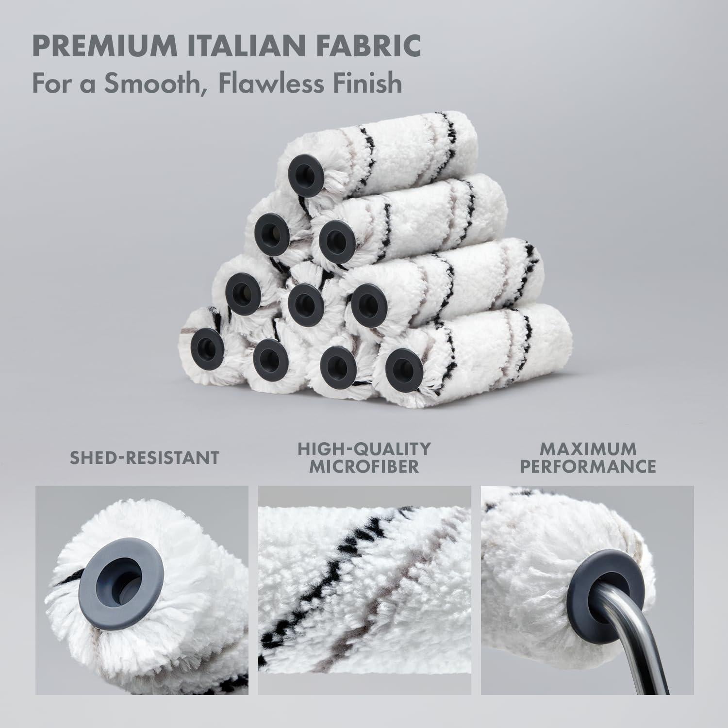 Paquete de 10 cubiertas de rodillo Remolika 10 cm microfibra