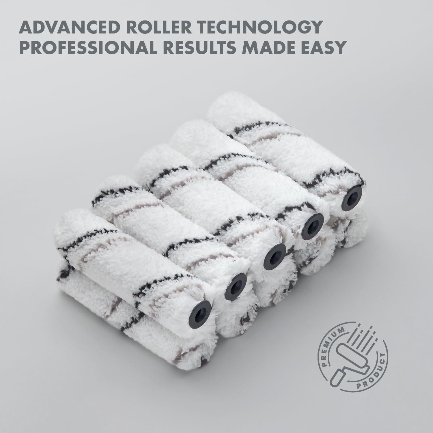 Paquete de 10 cubiertas de rodillo Remolika 10 cm microfibra