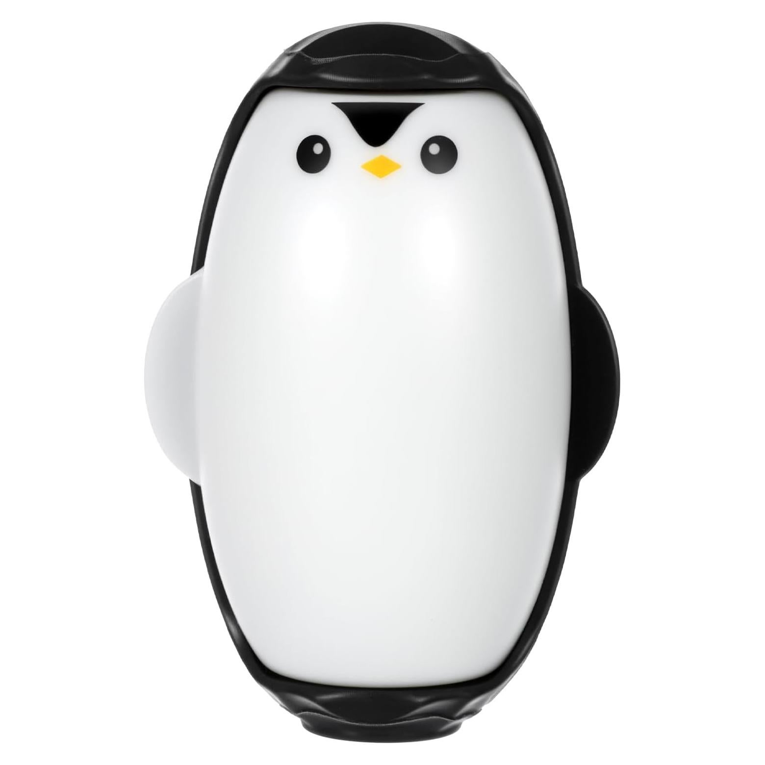 Rodillo de Pelusa Portátil Reutilizable Pingüino 10.2cm Negro