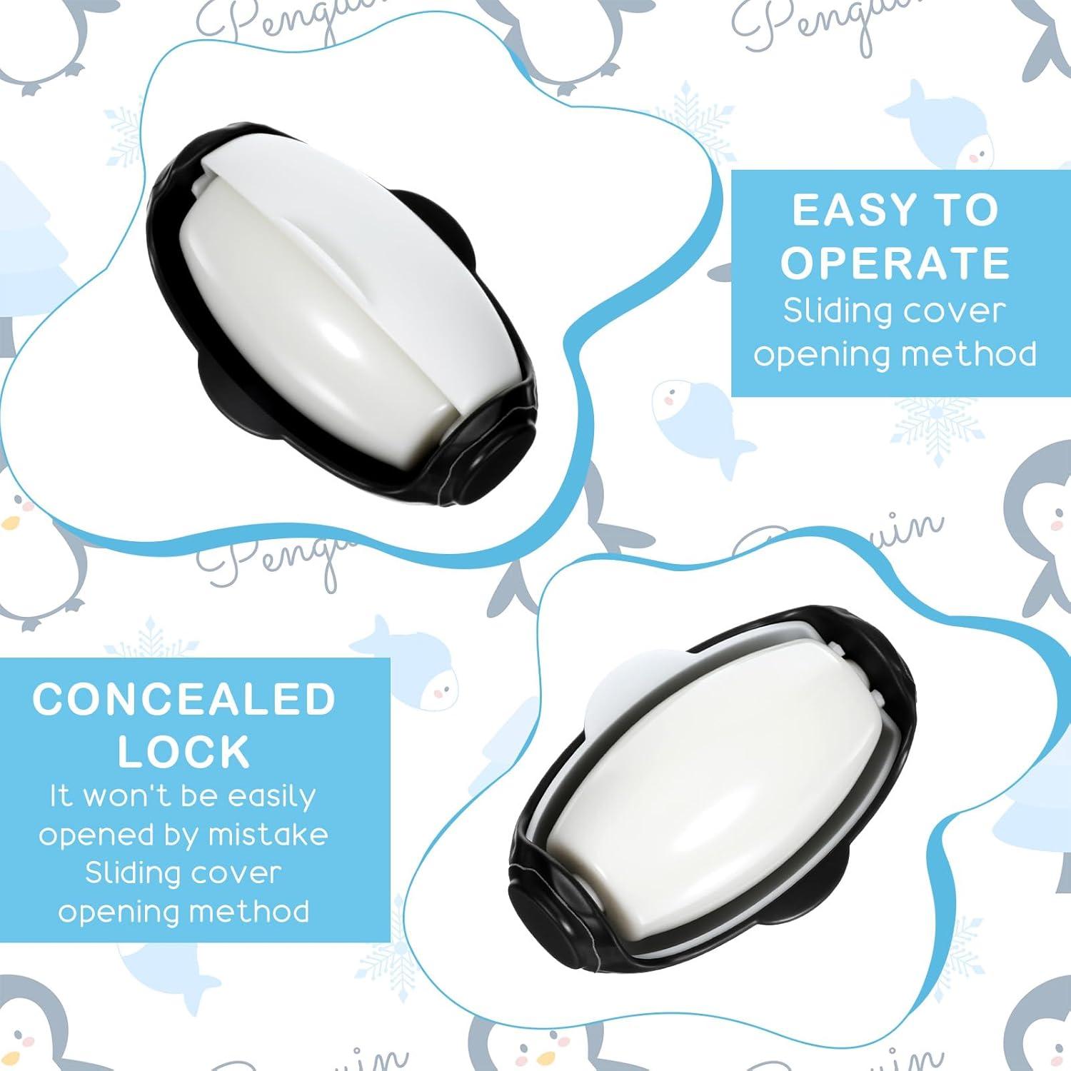 Rodillo de Pelusa Portátil Reutilizable Pingüino 10.2cm Negro