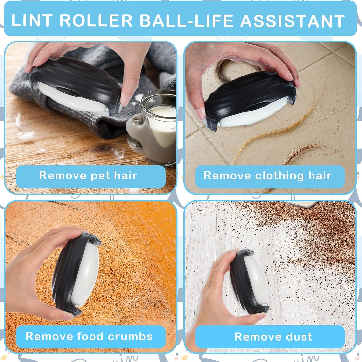 Rodillo de Pelusa Portátil Reutilizable Pingüino 10.2cm Negro