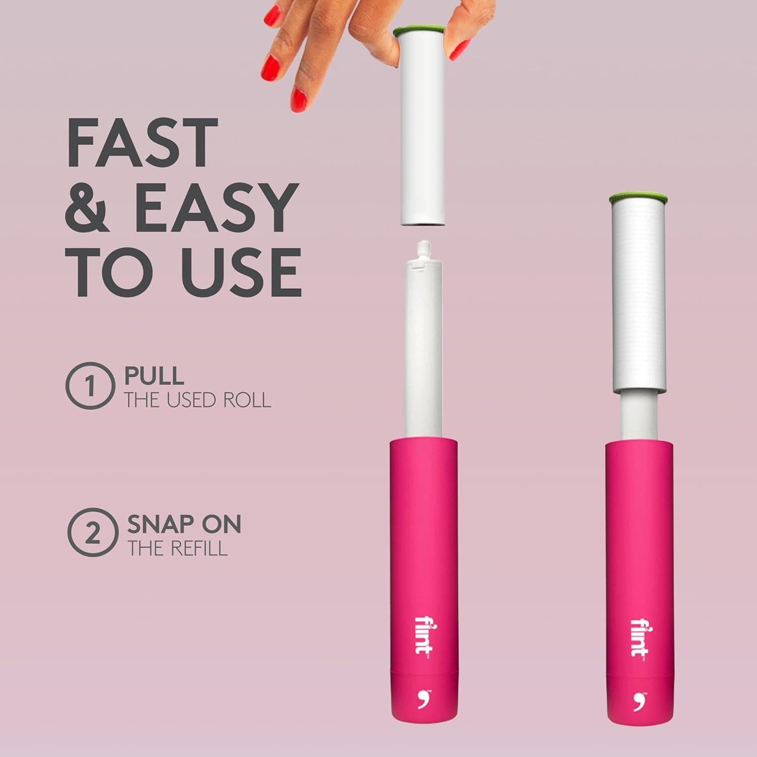 Recargas Rodillo Quitapelusas Flint Extra Pegajoso - 4 Piezas