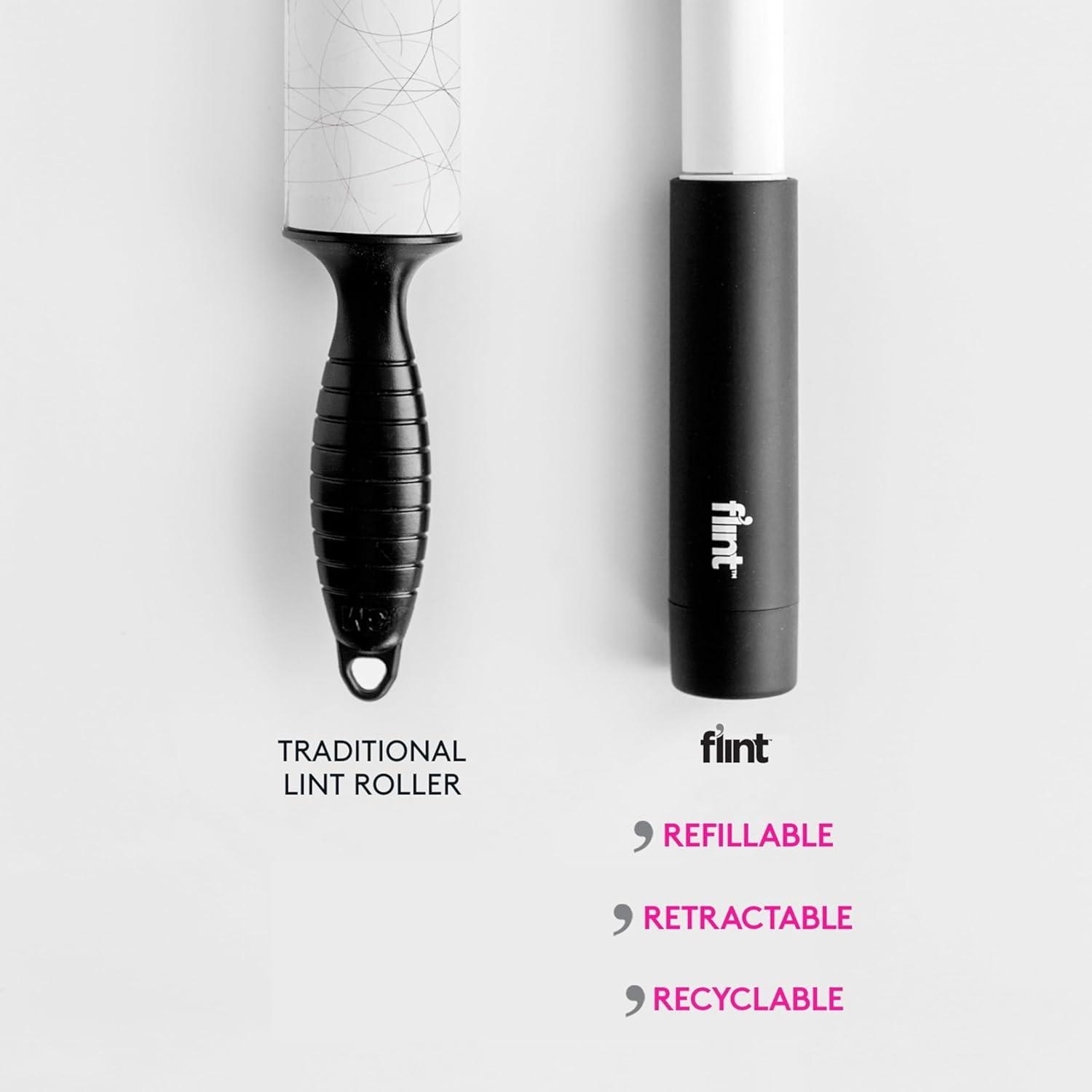 Recargas Rodillo Quitapelusas Flint Extra Pegajoso - 4 Piezas