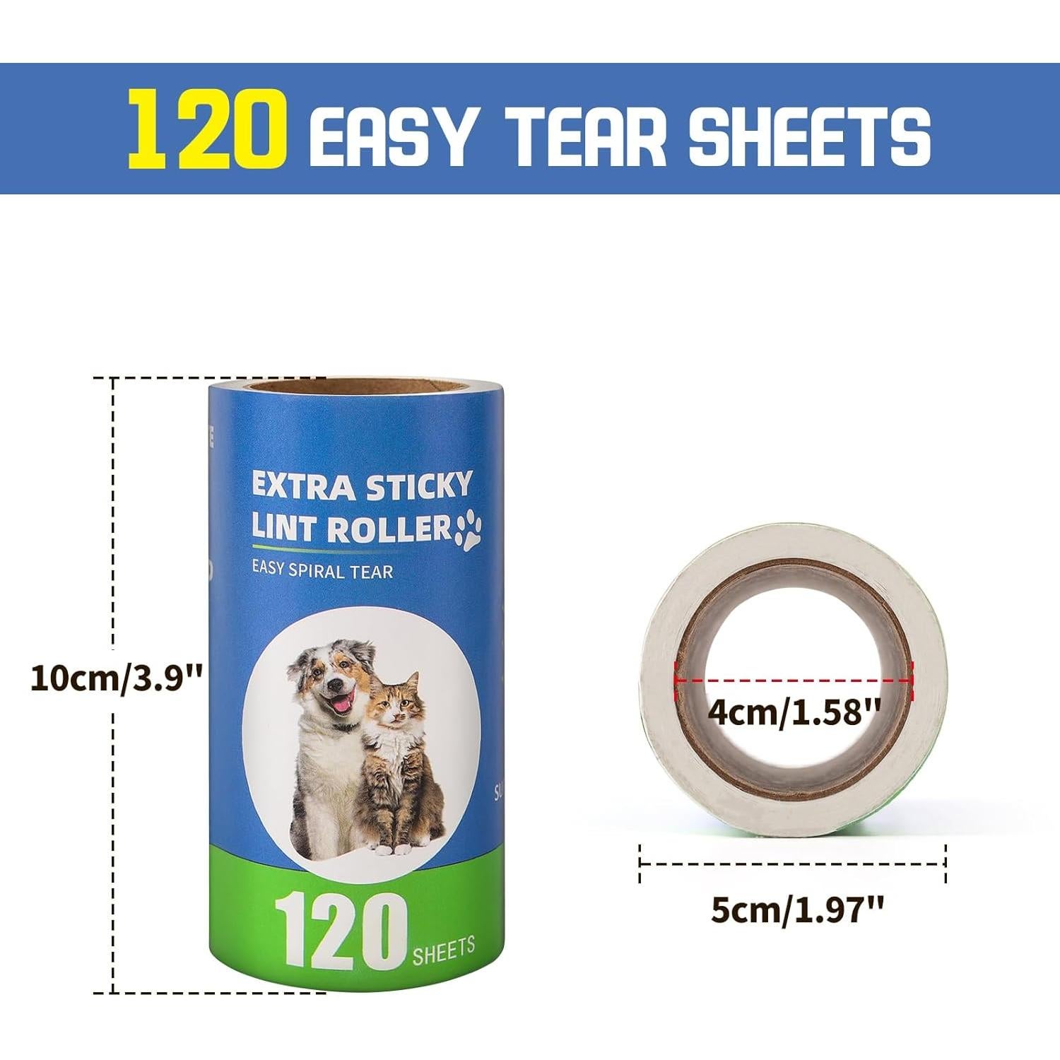 Recargas de Rodillo Adhesivo Bartuke 10 Paquete 1200 Hojas